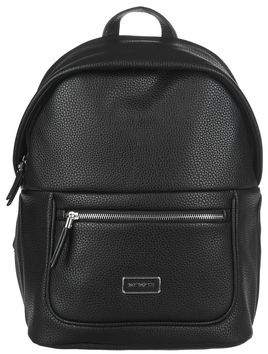 Рюкзак женский Samsonite, цвет: черный. 55D-0900755D-09007 Рюкзак женский Samsonite, цвет: черный. 55D-0900755D-09007Стильный женский рюкзак Samsonite выполнен из искусственной кожи (полиуретана) с зернистой фактурой, оформлен металлической фурнитурой с символикой бренда. Изделие содержит одно отделение, закрывающееся на застежку-молнию. Внутри рюкзака расположены два накладных кармашка, врезной карман на застежке-молнии и мягкий карман для планшета. Задняя сторона изделия дополнена потайным карманом на застежке-молнии. На лицевой стороне рюкзака расположен дополнительный кармашек на застежке-молнии. Изделие оснащено двумя широкими плечевыми лямками регулируемой длины и петлей для подвешивания. Практичный аксессуар позволит вам завершить образ и быть неотразимой.