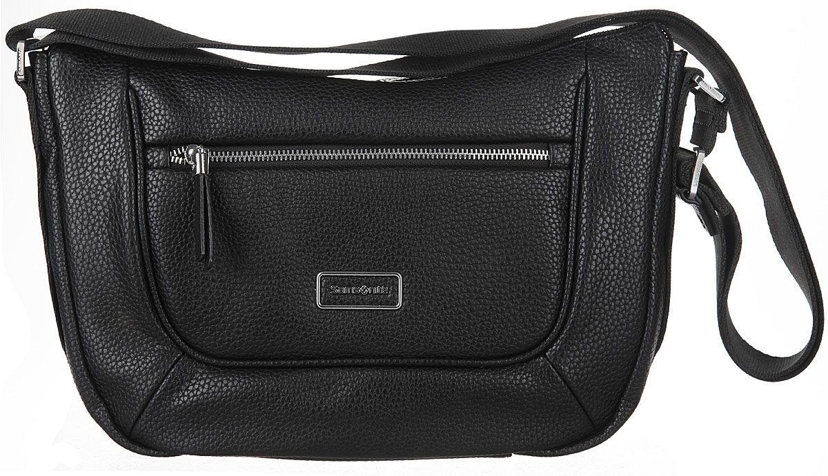 Сумка женская Samsonite, цвет: черный. 55D-0900355D-09003 Сумка женская Samsonite, цвет: черный. 55D-0900355D-09003Стильная женская сумка Samsonite выполнена из искусственной кожи (полиуретана) с зернистой фактурой, оформлена металлической фурнитурой с символикой бренда. Изделие содержит одно отделение, закрывающееся на застежку-молнию. Внутри сумки расположены два накладных кармашка для мелочей и врезной карман на застежке-молнии. Задняя сторона сумки дополнена накладным карманом на молнии. На лицевой стороне расположен дополнительный кармашек на молнии. Изделие оснащено практичным плечевым ремнем регулируемой длины. Практичный аксессуар позволит вам завершить образ и быть неотразимой.