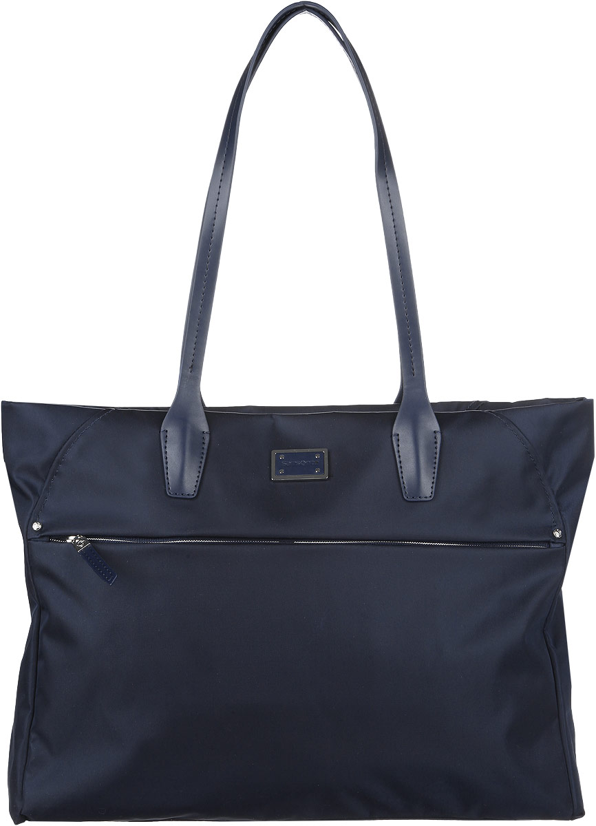 Сумка женская Samsonite, цвет: синий. 22D-0101622D-01016 Сумка женская Samsonite, цвет: синий. 22D-0101622D-01016Стильная женская сумка Samsonite выполнена из полиамида и полиуретана, оформлена металлической фурнитурой с символикой бренда. Изделие содержит одно отделение, которое закрывается на застежку-молнию. Внутри сумки расположены два накладных кармашка для мелочей, врезной карман на застежке-молнии и мягкий карман для планшета. Задняя сторона сумки дополнена накладным карманом с магнитной застежкой. На лицевой стороне сумки расположен потайной карман на застежке-молнии. Изделие оснащено двумя удобными ручками, позволяющими носить изделие, как в руках, так и на плече. Практичный аксессуар позволит вам завершить образ и быть неотразимой.