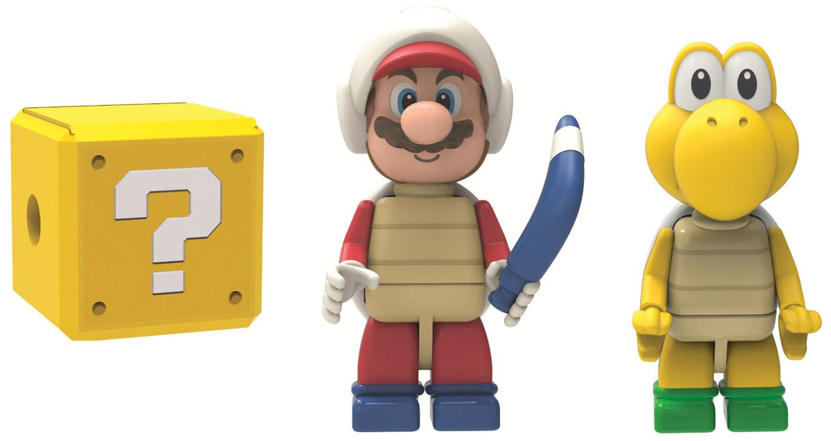 Knex Набор фигурок Boomerang Mario Koopa Troopa & Mystery Figure38868 Knex Набор фигурок Boomerang Mario Koopa Troopa & Mystery Figure38868Набор фигурок Knex Boomerang Mario, Koopa Troopa & Mystery Figure станет отличным подарком все поклонникам знаменитых братьев Марио. В набор входит фигурка Boomerang Mario, Koopa Troopa и одна загадочная фигурка. Кто именно? Вы узнаете, только открыв упаковку. Составные части фигурок взаимозаменяемы, поэтому можно собрать свою собственную, уникальную фигурку! Головы и конечности фигурок подвижны.