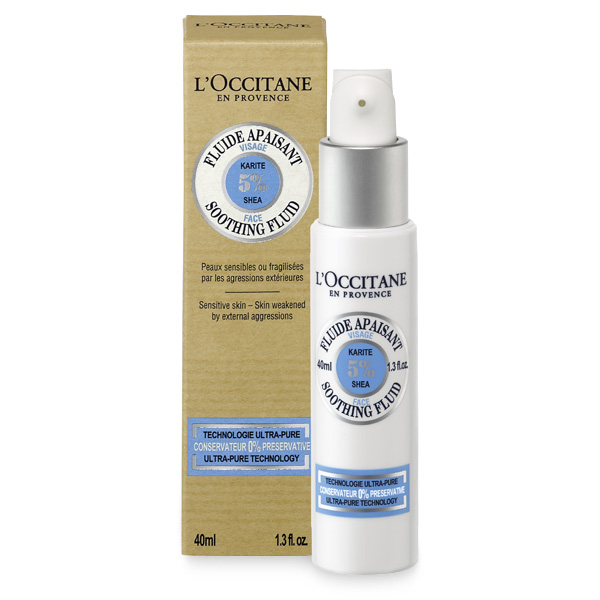 LOccitane Флюид для чувствительной кожи лица Карите SHEA BUTTER, 40 мл327838 LOccitane Флюид для чувствительной кожи лица Карите SHEA BUTTER, 40 мл327838Лёгкий флюид для сухой и чувствительной кожи, обогащённый маслом карите и натуральными экстрактами шиповника и календулы, великолепно увлажняет и смягчает кожу, активируя естественные защитные механизмы. Дарит коже ощущение комфорта, устраняет покраснения и раздражения.