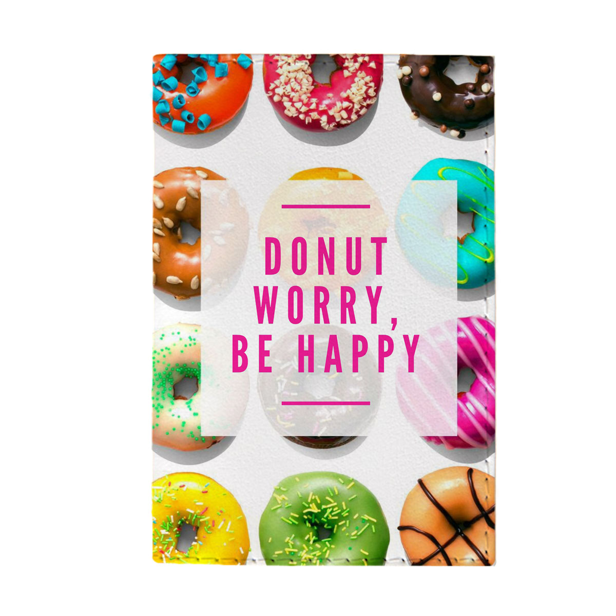 Обложка для паспорта Donut worry OZAM409OZAM409 Обложка для паспорта Donut worry OZAM409OZAM409Такой нестандартный аксессуар как эта обложка для паспорта, оформленная в ярком дизайне, будет говорить о Вашей неординарности и добром веселом нраве. Надежно сохранит Ваш документ.Размер изделия:13,8 x 9,5 см.