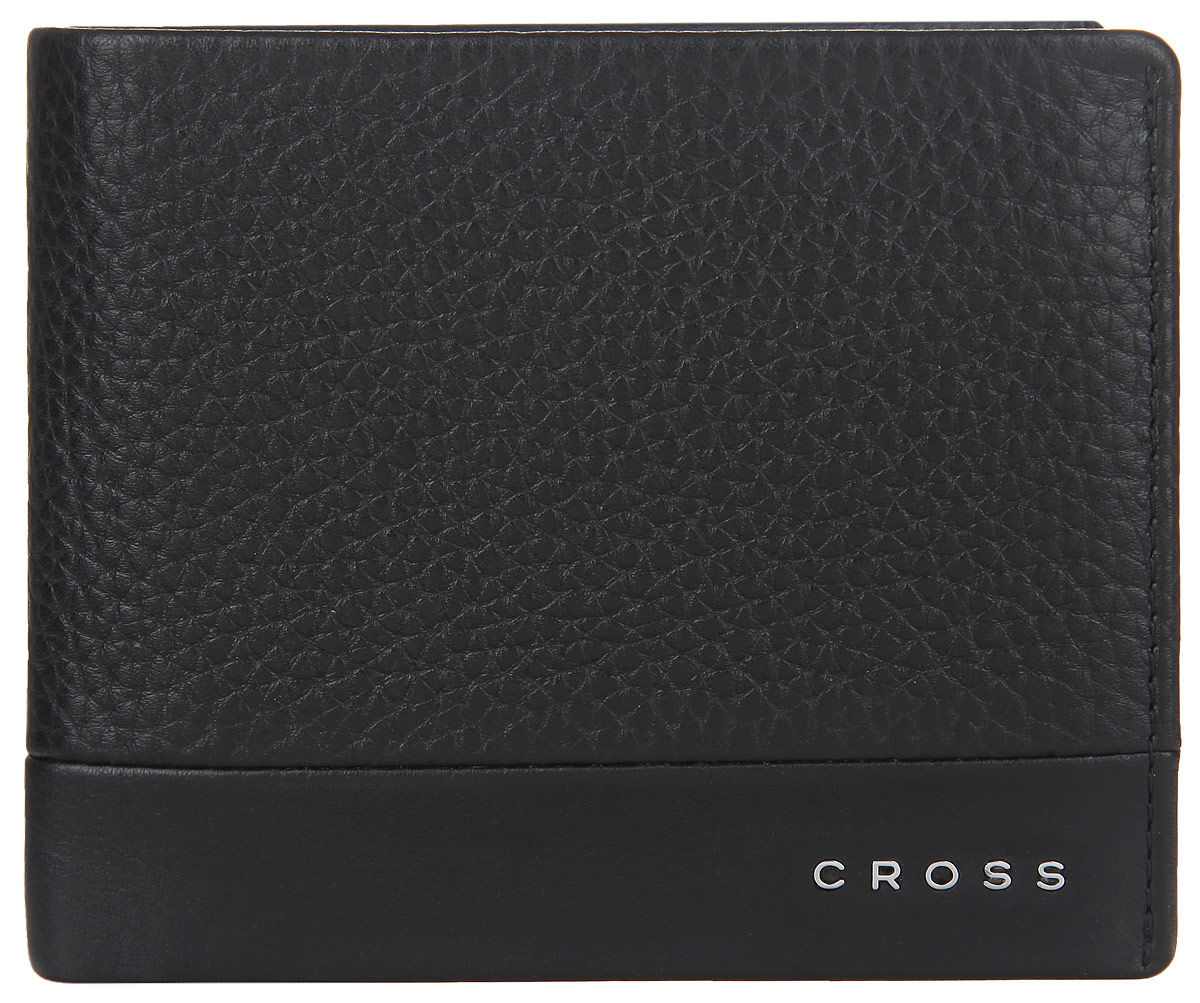Кошелек мужской Cross, цвет: черный. AC028363-1AC028363-1 Кошелек мужской Cross, цвет: черный. AC028363-1AC028363-1Стильный мужской кошелек Cross изготовлен из натуральной кожи с зернистой фактурой и оформлен металлической фурнитурой с символикой бренда. Изделие раскладывается пополам. Внутри расположены два прорезных потайных кармана, два отделения для купюр, четыре кармана для кредитных карт, отделение для монет, закрывающееся клапаном на кнопку. Кошелек содержит откидной блок, включающий в себя два кармашка с сетчатыми вставками и кармашек для пластиковой карты. Практичный кошелек непременно подойдет к вашему образу, а также порадует простотой, стилем и функциональностью.