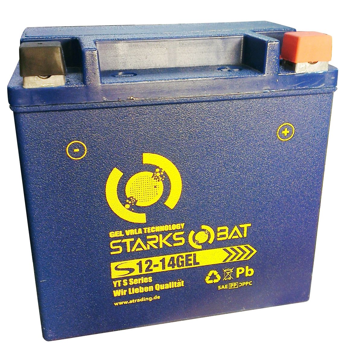 Батарея аккумуляторная для мотоциклов Starksbat. YT S 12-14 GEL (YTX14L-BS)YT S 12-14 Батарея аккумуляторная для мотоциклов Starksbat. YT S 12-14 GEL (YTX14L-BS)YT S 12-14YT S 12-14 GEL (YTX14L-BS) Аккумуляторы для мотоциклов STARKSBAT производятся немецким концерном Active Trading GmbH. Аккумуляторы STARKSBAT изготовлены по технологии AGM, обеспечивающей повышенный уровень безопасности батареи и удобство ее эксплуатации. Корпус АКБ STARKSBAT выполнен из особо ударопрочного и морозостойкого полипропилена. Аккумуляторы STARKSBAT длительное время успешно продаются в США и Канаде, где блестяще доказали свои высокие эксплуатационные свойства в самых экстремальных условиях бездорожья, высоких и низких температур. Аккумуляторные батареи STARKSBAT производятся под знаменитым Немецким контролем качества, что обеспечивает им высокие пусковые характеристики и восстановление емкости даже после глубокого разряда. YT S 12-14GEL Technology (YTX14L-BS) Параметры аккумулятора: Напряжение (В): 12 Емкость (А/Ч): 14 Размеры (мм): 150x87x145 Полярность: Обратная (- +) Ток холодной прокрутки: 220 Аh (EN) Корпус АКБ STARKSBAT выполнен из особо ударопрочного и...