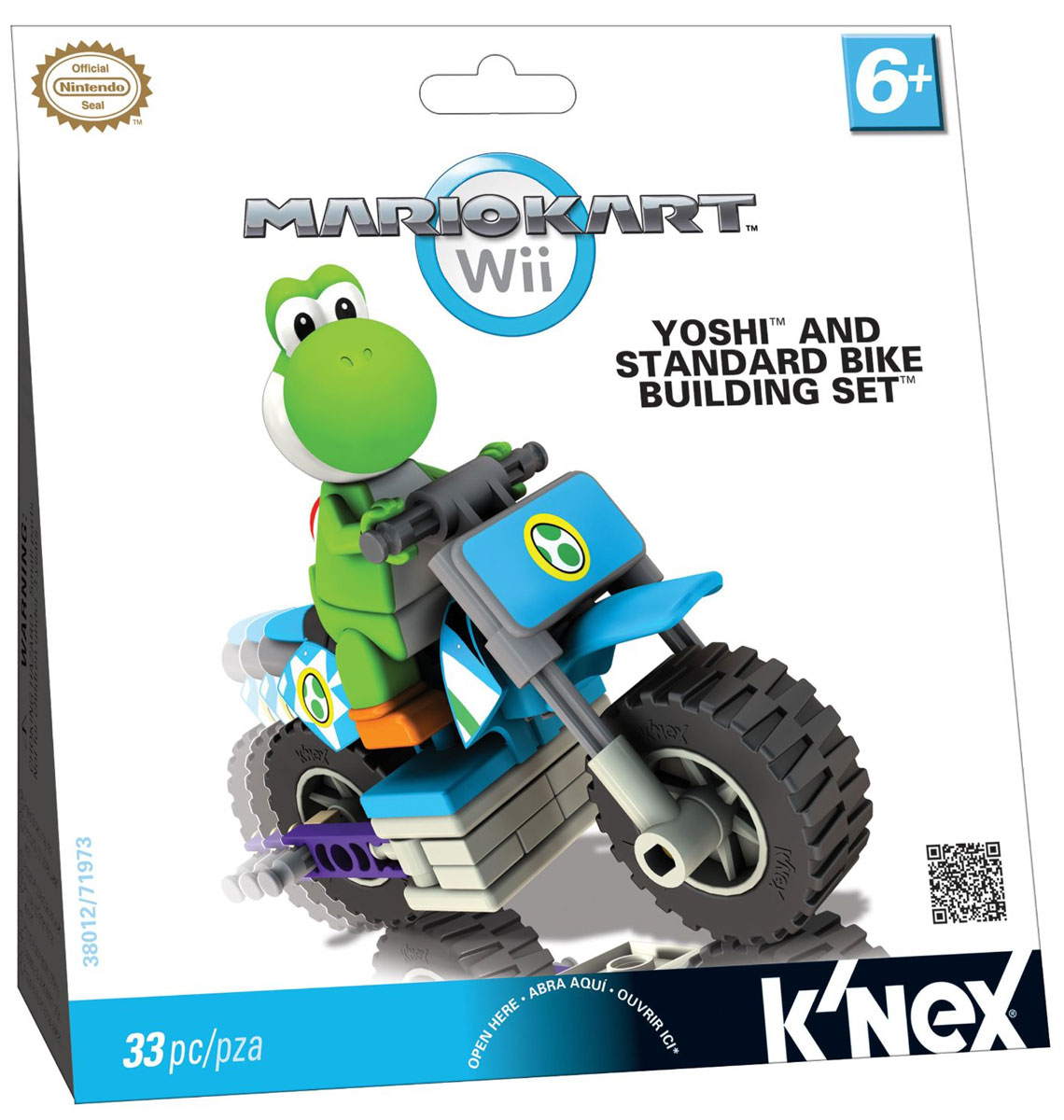 Knex Конструктор Мотоцикл Йоши38002/T71696_лягушка Knex Конструктор Мотоцикл Йоши38002/T71696_лягушкаКонструктор Knex Мотоцикл Йоши понравится всем поклонникам видеоигры от компании Nintendo. Все элементы выполнены из прочного и безопасного материала. В комплект входят 33 элемента конструктора, включая фигурку любимого героя. С помощью элементов конструктора ребенок сможет собрать мотоцикл Йоши. Йоши - дружелюбный динозаврик, являющийся одним из наиболее популярных героев серии видеоигр компании Nintendo про Марио и проживающий на острове Йоши. Ваш ребенок будет часами играть с этим конструктором и фигуркой, придумывая различные истории.