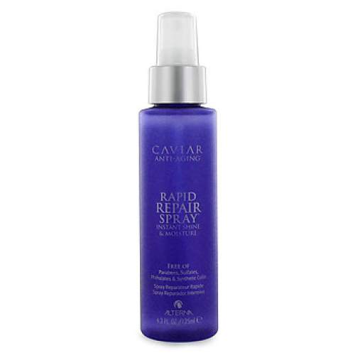 Alterna Спрей-блеск мгновенного действия Caviar Anti-Aging Rapid Repair Spray - 125 мл61008 Alterna Спрей-блеск мгновенного действия Caviar Anti-Aging Rapid Repair Spray - 125 мл61008Спрей-блеск Alterna Caviar Anti-Aging Rapid Repair Spray придает волосам прочность, эластичность и сияние в течение всего дня. Средство содержит комплекс Морской Шелк - источник жирных кислот, которые так важны для здоровья и красоты волосяного стержня. Также в состав продукта входят витамины Е, А и Д3, которые не вырабатываются организмом самостоятельно и поэтому их необходимо поставлять извне. Важной составляющей являются натуральные масла, которые заботятся о волосах и коже головы, стимулируют кровообращение и снимают раздражения. Результат: Помогает восстановить ослабленные волосы, питает и насыщает их витаминами, придает здоровый блеск и шелковистость. Спрей увлажняет волосы и предотвращает их преждевременное старение, одновременно защищая волосы от вредного ультрафиолетового излучения и агрессивного влияния окружающей среды.