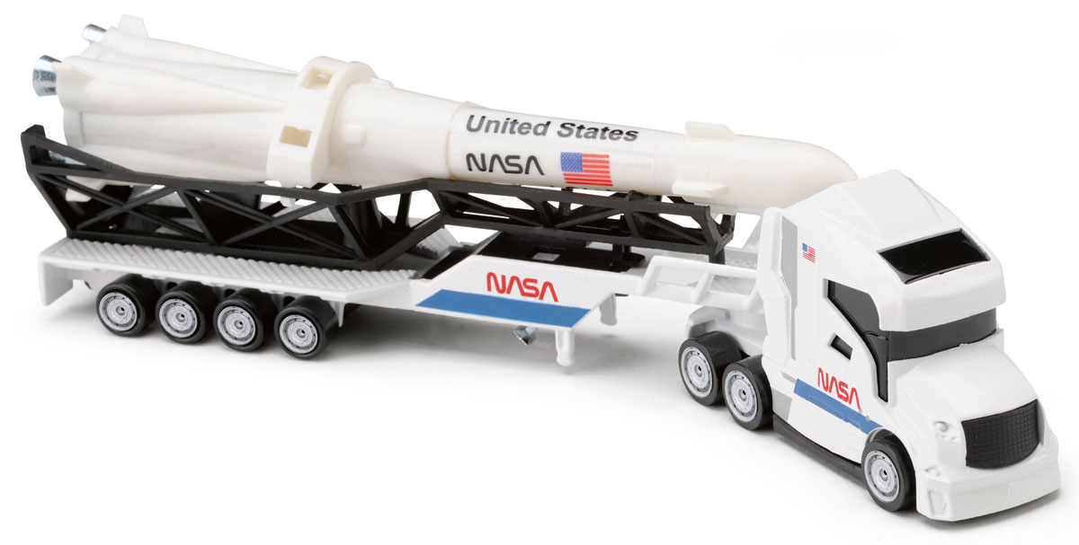 Majorette Грузовик NASA205330_белый,стрела Majorette Грузовик NASA205330_белый,стрелаГрузовик с прицепом Majorette NASA привлечет внимание вашего ребенка и не позволит ему скучать. Игрушка представляет собой мощный грузовик с большой ракетой на прицепе. Ваш маленький непоседа с удовольствием будет играть с такой машиной, придумывая различные истории. Порадуйте его таким замечательным подарком!