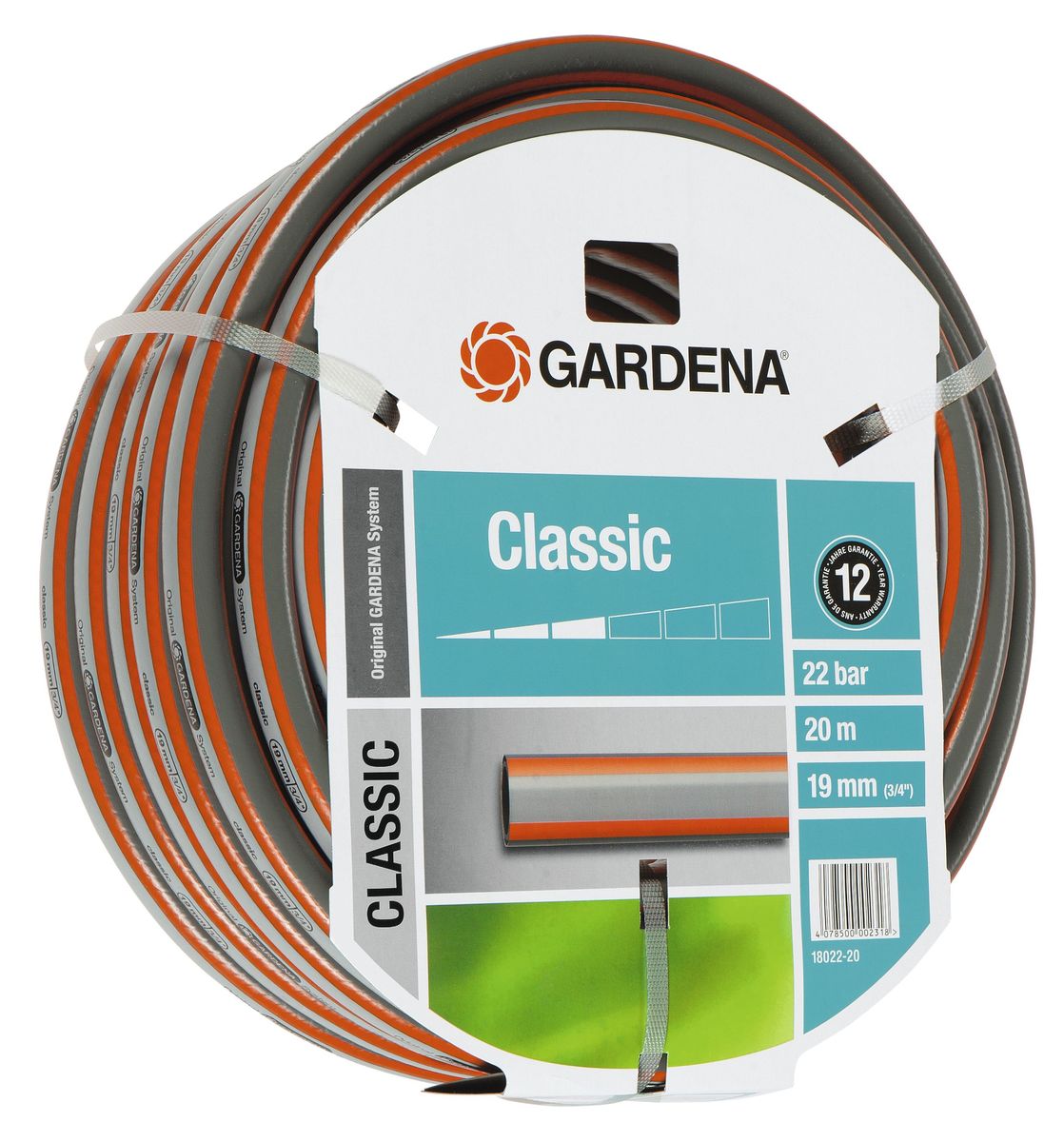 Шланг Gardena Classic, 19 мм (3/4) х 20 м18022-20.000.00 Шланг Gardena Classic, 19 мм (3/4) х 20 м18022-20.000.00Шланг Gardena Classic, прекрасно сохраняет свою форму благодаря высококачественному текстильному армированию, отсутствуют фталаты и тяжелые металлы, невосприимчив к УФ-излучению. Шланг не перегибается, не спутывается, не перекручивается, благодаря спиралевидному текстильному армированию, усиленному углеродными волокнами. Шланг Gardena Classic оптимально сочетается с компонентами базовой системы полива. Идеально подходит для умеренной интенсивности использования. Шланг Gardena Classic выполнен из высококачественного ПВХ и выдерживает давление до 22 бар. Толстые стенки шланга и высококачественные материалы обеспечивают длительный срок службы.