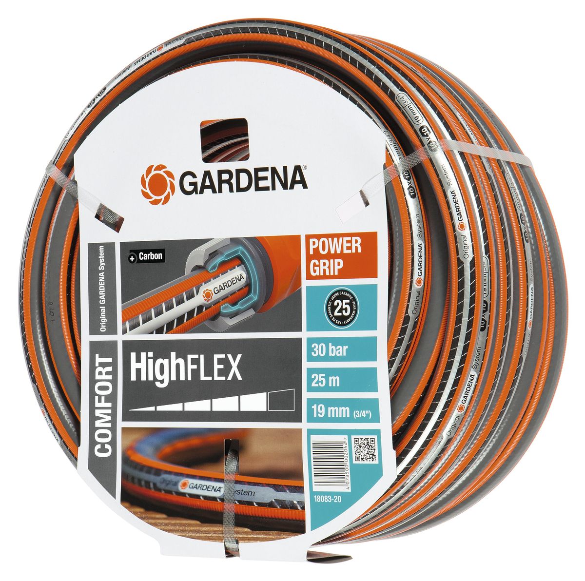 Шланг Highflex 10x10 3/4 х 25 м Gardena18083-20.000.00 Шланг Highflex 10x10 3/4 х 25 м Gardena18083-20.000.00С ребристым профилем Power Grip для идеального соединения с коннекторами Базовой системы полива. Устойчивость к высокому давлению и сохранение формы благодаря спиралевидному текстильному армированию, усиленному углеродом. Не перегибается, не спутывается.