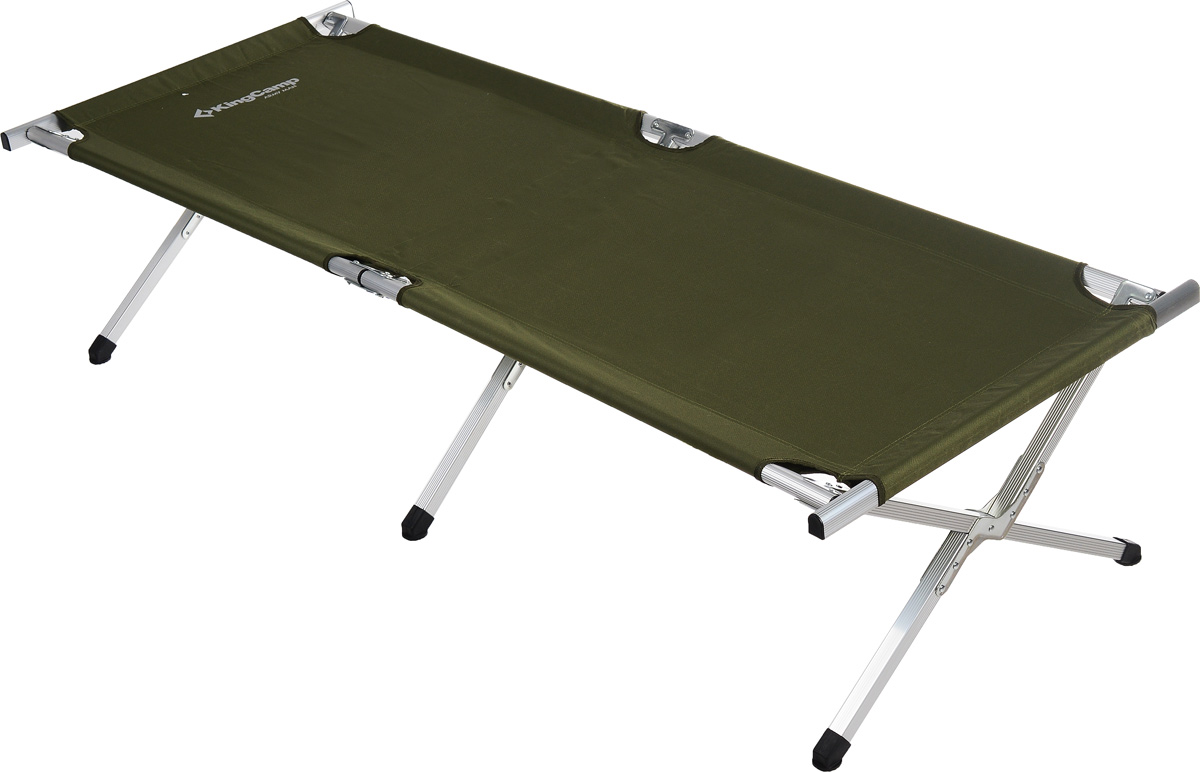 Кровать складная KingCamp Delux Army для кемпингаКС3806А Кровать складная KingCamp Delux Army для кемпингаКС3806АСкладная кровать KingCamp Delux Army - это незаменимый предмет походной мебели, очень удобна в эксплуатации. Рама выполнена из алюминия, материал лежака - полиэстер. Кровать легко собирается и разбирается и не занимает много места, поэтому подходит для транспортировки и хранения дома. Кровать упакована в удобную сумку для переноски. Складная кровать прекрасно подойдет для комфортного отдыха на даче или в походе. Характеристики: Материал: алюминий, полиэстер 600x300D Oxford. Размер кровати: 190 см х 63 см х 42 см. Вес: 6 кг. Цвет: зеленый. Максимальная нагрузка: 100 кг. Размер упаковки: 94 см х 18 см х 12 см.