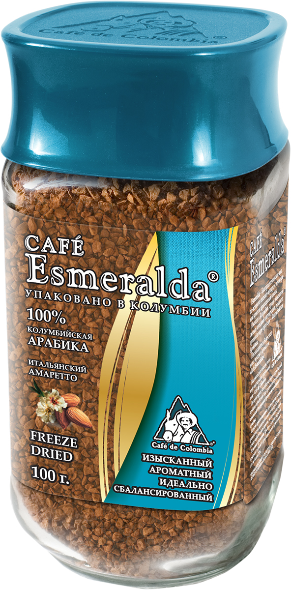 Cafe Esmeralda сублимированный кофе с ароматом итальянского амаретто, 100 г