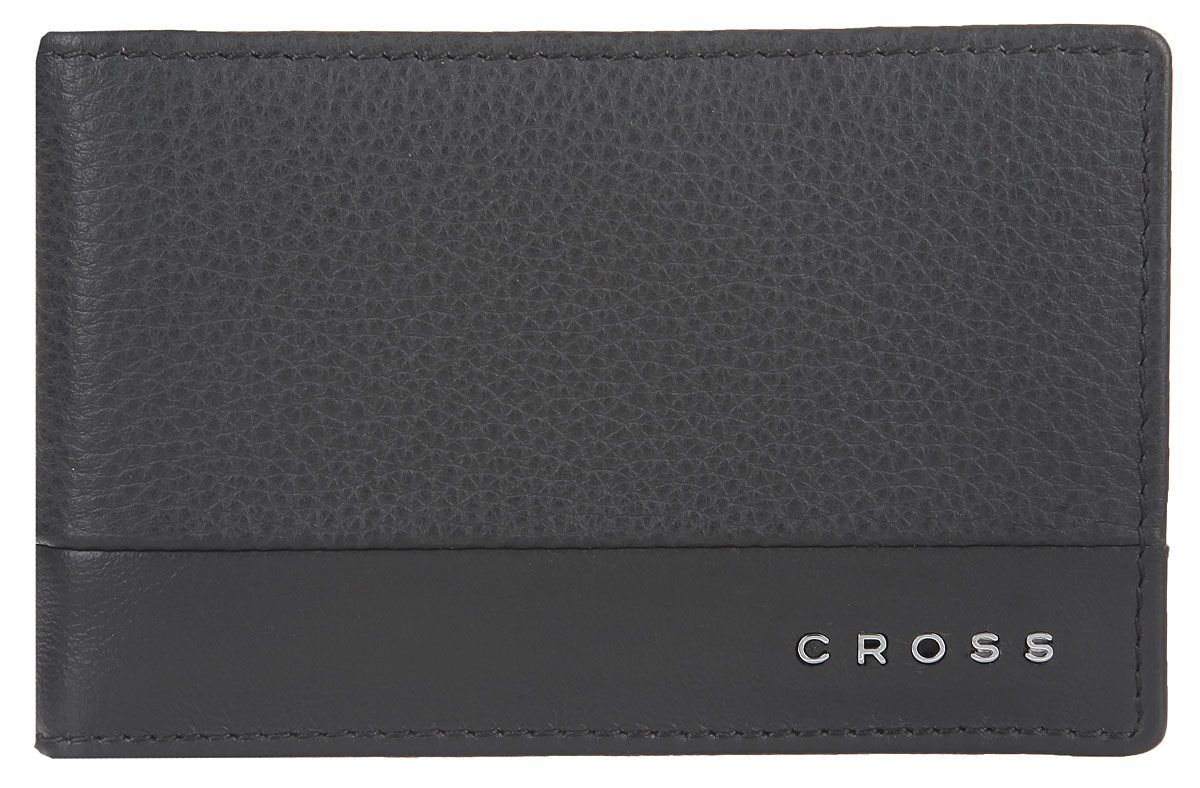 Зажим для купюр мужской Cross, цвет: серый. AC028377-3AC028377-3 Зажим для купюр мужской Cross, цвет: серый. AC028377-3AC028377-3Стильный зажим для купюр Cross, изготовлен из натуральной кожи с зернистой фактурой, оформлен металлической фурнитурой с символикой бренда. Изделие раскладывается пополам. Внутри расположены шесть карманов для пластиковых карт и зажим для купюр. Снаружи, на задней стороне изделия, расположен карман с сетчатой вставкой. Компактный зажим для купюр станет практичным аксессуаром, который подчеркнет ваш стиль.