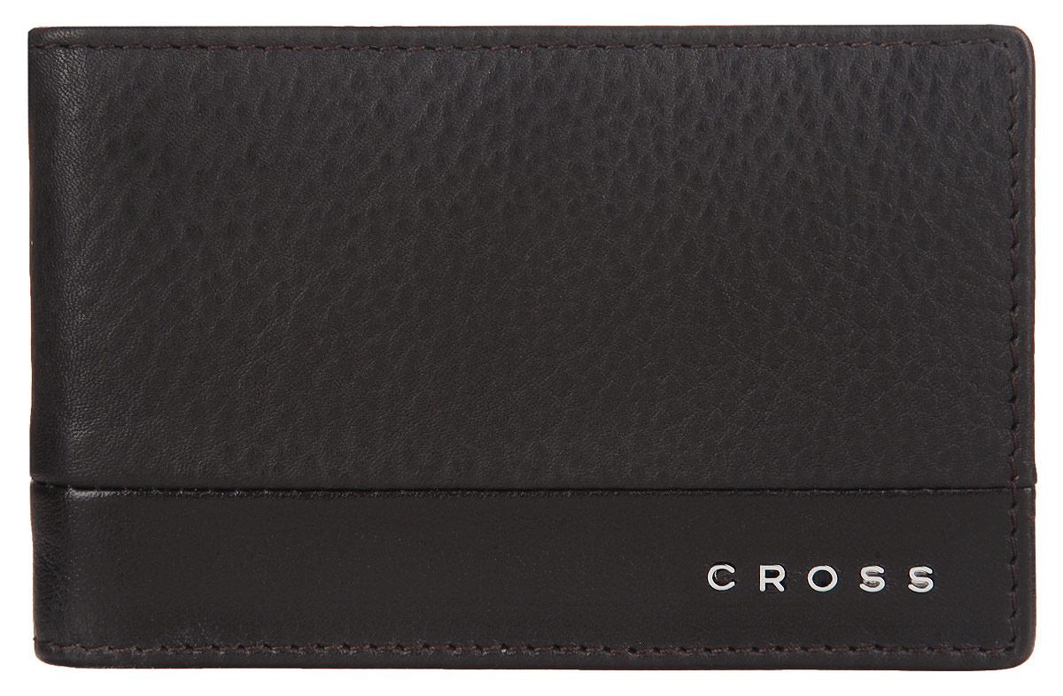 Зажим для купюр мужской Cross, цвет: темно-коричневый. AC028377-2AC028377-2 Зажим для купюр мужской Cross, цвет: темно-коричневый. AC028377-2AC028377-2Стильный зажим для купюр Cross, изготовлен из натуральной кожи с зернистой фактурой, оформлен металлической фурнитурой с символикой бренда. Изделие раскладывается пополам. Внутри расположены шесть карманов для пластиковых карт и зажим для купюр. Снаружи, на задней стороне изделия, расположен карман с сетчатой вставкой. Компактный зажим для купюр станет практичным аксессуаром, который подчеркнет ваш стиль.