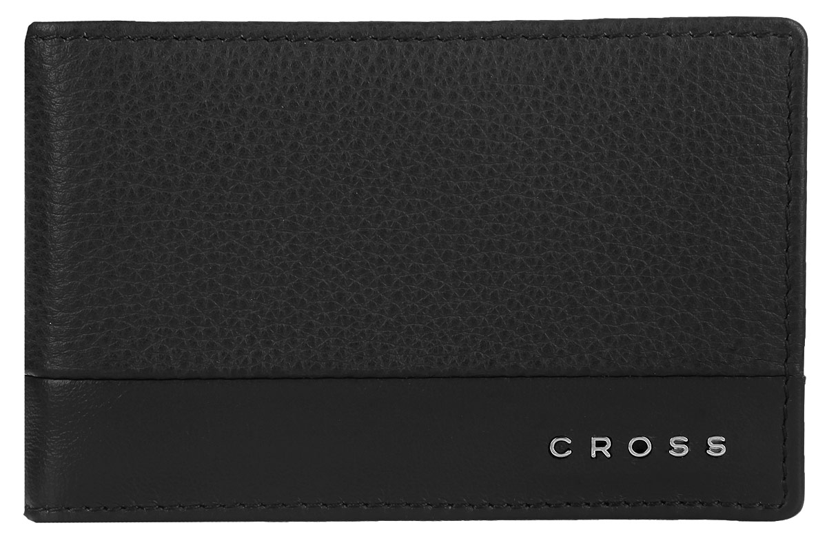 Зажим для купюр мужской Cross, цвет: черный. AC028377-1AC028377-1 Зажим для купюр мужской Cross, цвет: черный. AC028377-1AC028377-1Стильный зажим для купюр Cross, изготовлен из натуральной кожи с зернистой фактурой, оформлен металлической фурнитурой с символикой бренда. Изделие раскладывается пополам. Внутри расположены шесть карманов для пластиковых карт и зажим для купюр. Снаружи, на задней стороне изделия, расположен карман с сетчатой вставкой. Компактный зажим для купюр станет практичным аксессуаром, который подчеркнет ваш стиль.