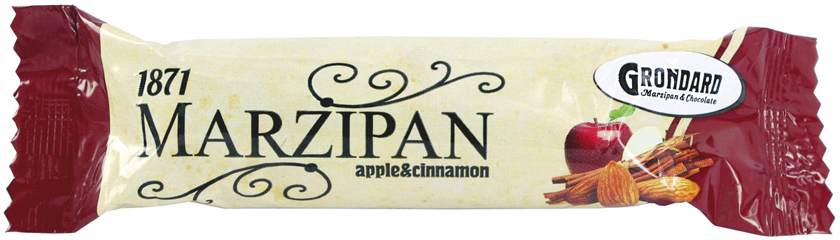 Grondard Marzipan батончик марципановый с яблоком и корицей, 50 г14049 Grondard Marzipan батончик марципановый с яблоком и корицей, 50 г14049Шоколадный марципановый батончик Grondard с яблоком и корицей подарит истинное наслаждение великолепным вкусом. Этим лакомством всегда приятно побаловать себя и гостей за вечерним чаепитием. Его изысканный и оригинальный марципановый вкус, дополненный утонченным шоколадным вкусом, поможет перенестись в атмосферу мечтаний и грез. Очаруйтесь их вкусом, оцените все грани этого изящного лакомства от компании Grondard.