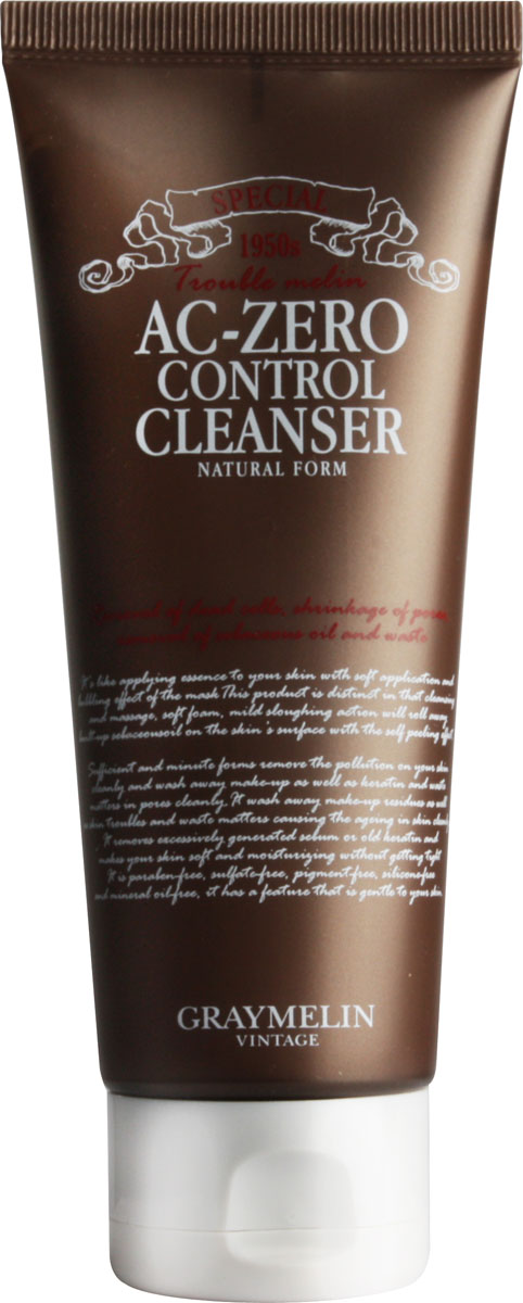 Graymelin Мягкая пенка для умывания AC-Zero Control Cleanser, 100 г8809321484917 Graymelin Мягкая пенка для умывания AC-Zero Control Cleanser, 100 г8809321484917Пенка для умывания мягко очищает и удаляет различные загрязнения с кожи лица. Кислоты (салициловая, миристиновая, стеариновая) в составе средства бережно отшелушивают кожу, препятствуя появлению воспалений. Сок кипарисовика туполистного обладает антибактериальным и очищающим действием. Он содержит большой процент минералов и витаминов и насыщает кожу полезными элементами. Экстракт гамамелиса успокаивает кожу и облегчает зуд, вызванный сухостью кожи. Диметил сульфон обладает антиоксидантным свойством. Не содержит: парабены, сульфаты, красители, силиконы и минеральное масло.