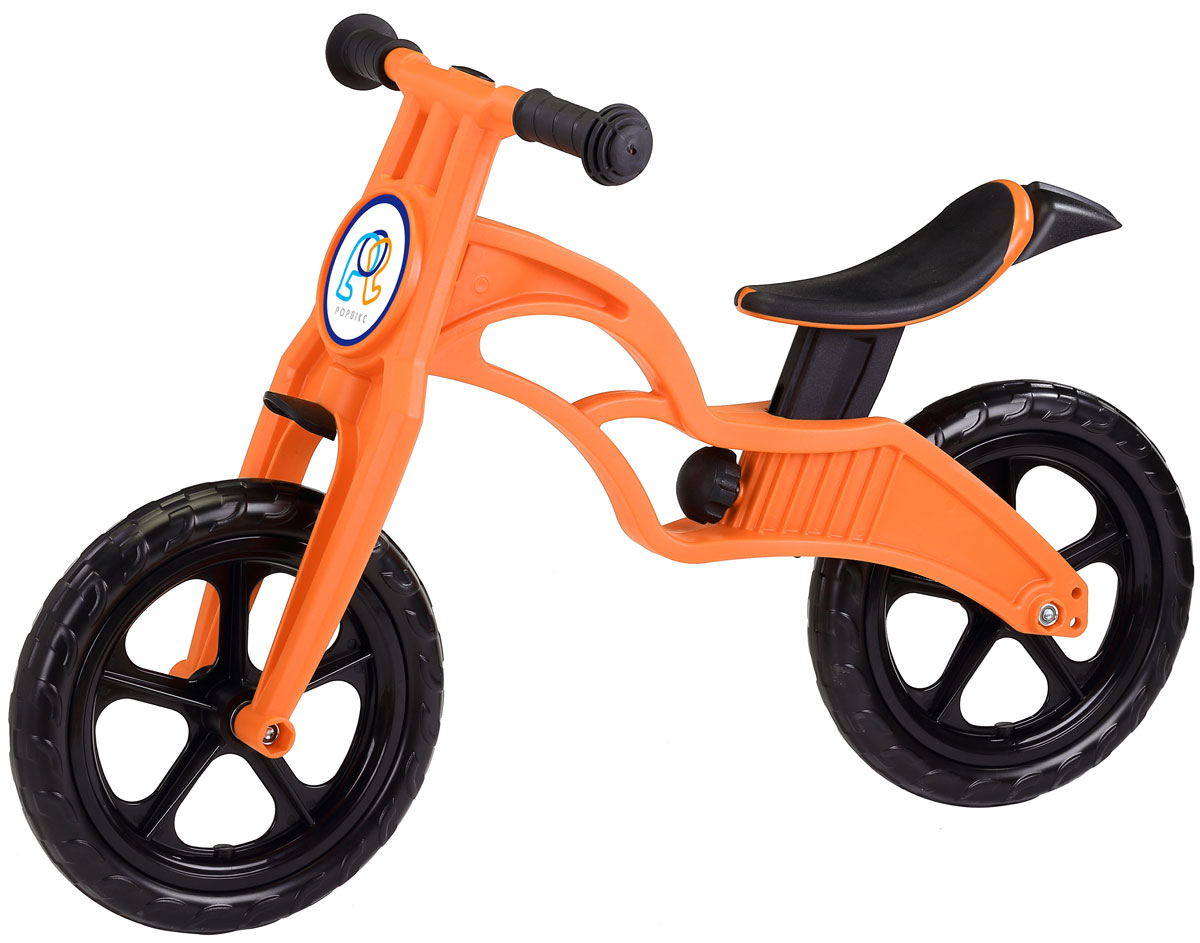 Pop Bike Детский беговел Sprint с бескамерными колесами цвет оранжевыйSM-300-1-ORANGE Pop Bike Детский беговел Sprint с бескамерными колесами цвет оранжевыйSM-300-1-ORANGEДетский беговел Pop Bike Sprint c бескамерными колесами ОСОБЕННОСТИ: - Сверхлёгкая рама и вилка из композитного материала (прорезиненная мягкая пластмасса soft-touch). Рама изготовлена по специальной технологии, благодаря чему она прочнее аналогов на 30%. Ребёнок может сам переносить свой беговел. - Прорезиненное комфортное сиденье с лёгкой регулировкой по высоте (для детей ростом от 85см, на возраст от 2 лет). - Мягкие комфортные грипсы с защитными бар-эндами. - Переднее и заднее мини-крылья в комплекте. - Бескамерные колеса размером 12”. - Простая и быстрая сборка. Все необходимые ключи в комплекте. - Большой выбор аксессуаров. - Удобная и компактная упаковка.