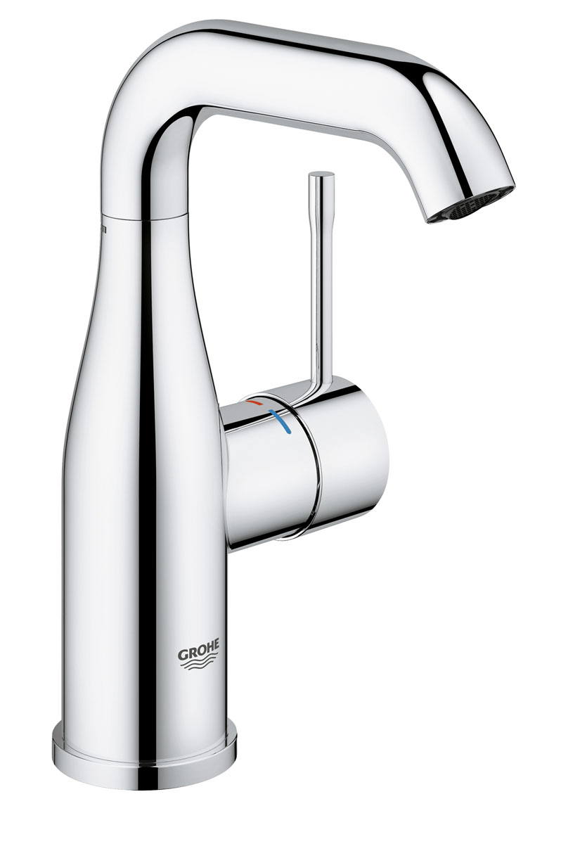 Смеситель для раковины GROHE Essence+ со средним изливом (23463001)23463001 Смеситель для раковины GROHE Essence+ со средним изливом (23463001)23463001монтаж на одно отверстие GROHE SilkMove® керамический картридж 28 мм с ограничителем температуры GROHE EcoJoy® 5.7 л/мин GROHE AquaGuide регулируемый аэратор GROHE StarLight® хромированная поверхность поворотный излив с аэратором и стопором гладкий корпус гибкая подводка GROHE QuickFix® Plus Монтажная система металлический рычаг минимальное давление 1,0 бар