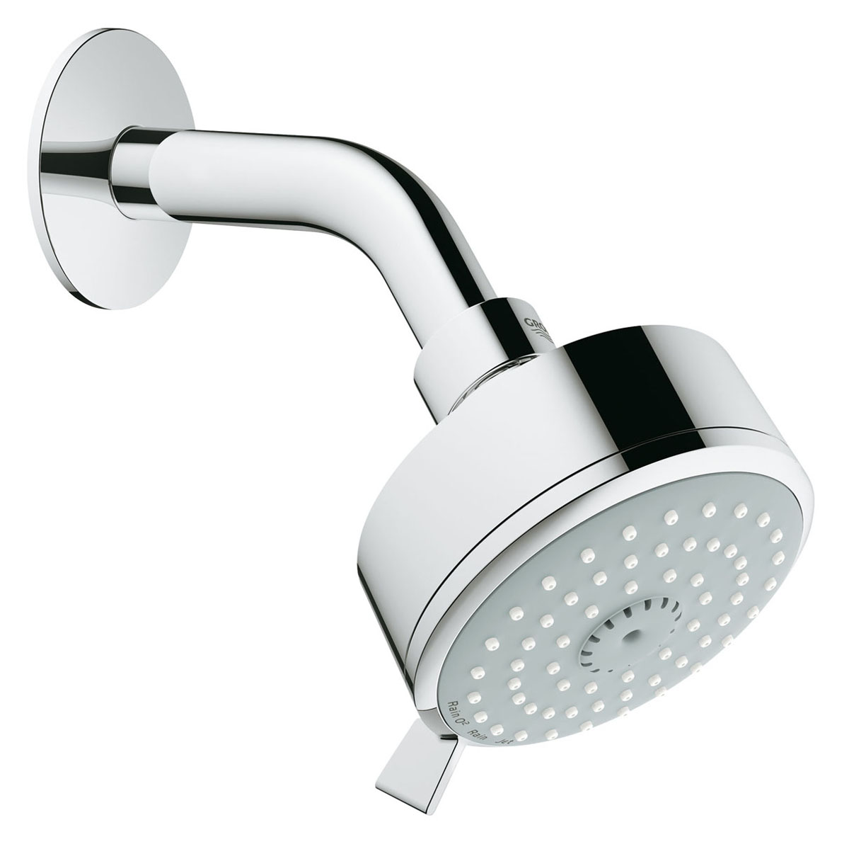 Верхний душ с кронштейном GROHE Tempesta Cosmopolitan, 3 режима, диаметр 100 мм (26090000)26090000 Верхний душ с кронштейном GROHE Tempesta Cosmopolitan, 3 режима, диаметр 100 мм (26090000)26090000GROHE Rain O 2 , Rain, Massage шаровый шарнир +/- 15° вращающийся Душевой кронштейн с соединением на 1/2 розетки GROHE DreamSpray® превосходный поток воды GROHE StarLight® хромированная поверхность с системой SpeedClean против известковых отложений Внутренний охлаждающий канал для продолжительного срока службы может использоваться с проточным водонагревателем минимальное давление 1,0 бар
