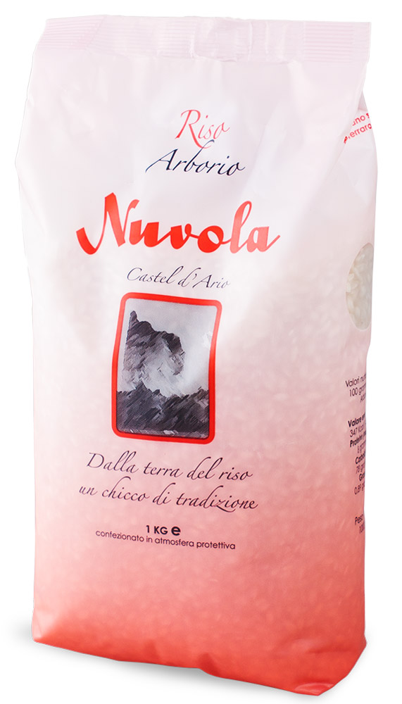 Riso Nuvola Арборио рис, 1 кгBF0003 Riso Nuvola Арборио рис, 1 кгBF0003Riso Nuvola Арборио - еще один сорт риса для ризотто. Отличается высоким содержанием крахмала, что позволяет добиться удивительно нежный текстуры ризотто с выраженным сливочным вкусом.
