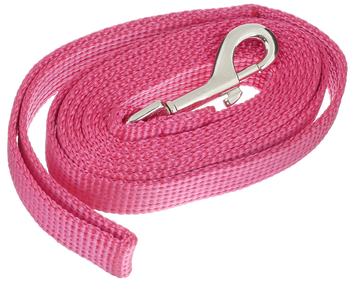 Поводок капроновый для собак "Аркон", цвет: розовый, ширина 2 см, длина 2 м