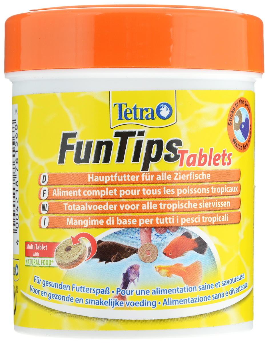 Корм Tetra FunTips Tablets для всех видов тропических рыб, 150 мл (65 г), 165 таблеток761568 Корм Tetra FunTips Tablets для всех видов тропических рыб, 150 мл (65 г), 165 таблеток761568Корм Tetra FunTips Tablets - это полноценный корм для всех видов тропических рыб, состоящий из хлопьев и сублимированных микроорганизмов и спрессованный в виде таблеток. Корм уникален тем, что может быть приклеен к аквариумному стеклу. Таблетки прикрепляются к стеклу, что предоставляет хозяину аквариума возможность наблюдать за рыбками в период кормления. Применение: кормить несколько раз в день маленькими порциями. Состав: молоко и молочные продукты, моллюски и ракообразные (в том числе дафния 9,5%, артемия 6%, гаммарус 4,5%, ракообразные 2%), рыба и побочные рыбные продукты, растительные экстракты белка, зерновые, дрожжи, водоросли (спирулина 1,8%), масла и жиры, сахар, минеральные вещества. Гарантированный анализ: протеин 42,0%, масла и жиры 5,0%, клетчатка 2,0%, вода 11,0%. Добавленные вещества: витамины, провитамины и химически схожие вещества. Товар сертифицирован.