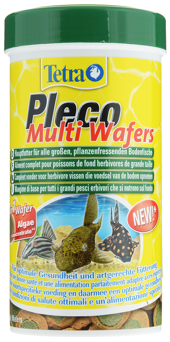 Корм Tetra Pleco. Multi Wafers для крупных травоядных донных рыб, пластинки, 250 мл (105 г)189652 Корм Tetra Pleco. Multi Wafers для крупных травоядных донных рыб, пластинки, 250 мл (105 г)189652Корм Tetra Pleco. Multi Wafers - это 100% растительная кормовая смесь для крупных травоядных донных рыб. Корм состоит из концентрированных водорослей с содержанием Омега-3, а так же содержит большое количество необходимой клетчатки, что способствует укреплению иммунной системы рыб и значительно продлевает им жизнь. Не мутит воду. Рекомендации по кормлению: Давайте такое количество корма, которое рыба может съесть приблизительно за 30 минут. Используйте только в больших аквариумах. Состав: зерновые культуры, экстракты растительного белка, растительные продукты, дрожжи, водоросли (4%), масла и жиры, минеральные вещества. Добавки: витамины, провитамины и химические вещества с аналогичным воздействием: витамин А 28970 МЕ/кг, витамин Д3 1790 МЕ/кг. Комбинации элементов: Е5 Марганец 81 мг/кг, Е6 Цинк 48 мг/кг, Е1 Железо 32 мг/кг, Е3 Кобальт 0,6 мг/кг. Красители, антиоксиданты. Товар сертифицирован.