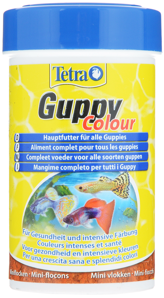 Корм для гуппи Tetra Guppy Colour, мини-хлопья, 100 мл (30 г)197275 Корм для гуппи Tetra Guppy Colour, мини-хлопья, 100 мл (30 г)197275Корм Tetra Guppy Colour - сбалансированный корм в виде хлопьев для всех видов гуппи и иных живородящих рыб. Высокое содержание натуральных усилителей окраса для более ярких цветов (каротиноиды, полученные из некоторых видов растений и ракообразных). Высокое содержание растительных ингредиентов (экстракты спирулины и водоросли гарнелии) и минералов для улучшения вкусовых качеств и роста. Ежедневное употребление питательного состава способствует усилению окраса, улучшению иммунитета и развитию организма. Кормить несколько раз в день маленькими порциями. Товар сертифицирован.