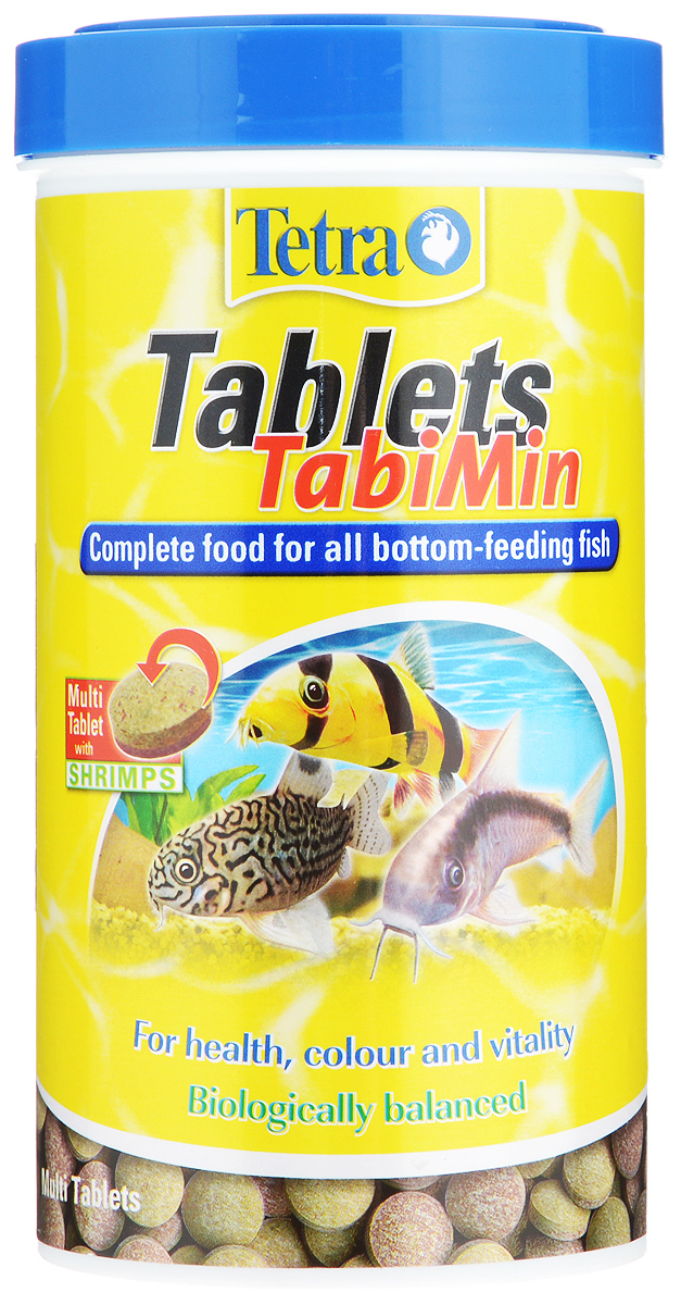 Корм Tetra Tablets TabiMin для всех видов донных рыб, 500 мл (310 г), 1040 таблеток759121 Корм Tetra Tablets TabiMin для всех видов донных рыб, 500 мл (310 г), 1040 таблеток759121Корм Tetra Tablets TabiMin - полноценный основной корм в виде таблеток для всех видов донных рыб: сомов, боций, придонных барбусов. Таблетки быстро опускаются на дно или могут быть размещены в необходимом месте. Они медленно размягчаются, высвобождая корм. Отлично подходят для донных, а также пугливых рыб. Новая формула универсальных таблеток содержит креветки для улучшенного вкуса. Содержание витамина С улучшает иммунную систему организма рыб, ускоряет рост и устраняет симптомы недоедания. Корм содержит все необходимые питательные вещества, жиры и микроэлементы. Кормить несколько раз в день небольшими порциями. Товар сертифицирован.