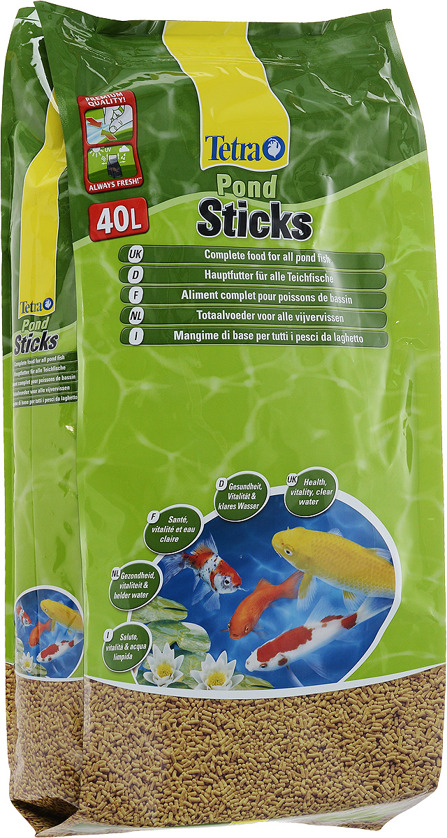 Корм сухой Tetra Pond. Sticks для прудовых рыб, палочки, 40 л (4,2 кг)154865 Корм сухой Tetra Pond. Sticks для прудовых рыб, палочки, 40 л (4,2 кг)154865Tetra Pond. Sticks - это основной корм для рыб, в виде плавающих на поверхности воды палочек, который содержит все необходимые питательные вещества, клетчатку, минералы, микроэлементы и витамины для полноценного и биологически сбалансированного питания. Запатентованная BioActive формула обеспечивает высокую устойчивость к заболеваниям, придает энергию и жизнеспособность. Особенности Tetra Pond. Sticks: уникальная рецептура и качество сырья предотвращают симптомы недостаточности связанные с питанием, легко усваиваемый корм благодаря высокой биологической ценности питательных веществ, высокая устойчивость к заболеваниям благодаря оптимизированной питательной формуле, улучшение качества воды за счет уменьшения количества добавленных фосфатов на 25 %, идеально подходит для ежедневного питания прудовых рыб. Рекомендации по кормлению: кормить не менее 2-3 раз в день в таком количестве, которое рыбы могут съесть в течение...