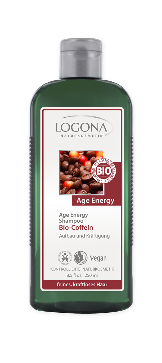 LOGONA Age Energy Шампунь с Био-Кофеином 250 мл30205 LOGONA Age Energy Шампунь с Био-Кофеином 250 мл30205Очищает и укрепляет. Шампунь Age Energy с био-кофеином создан специально для ежедневного очищения тонких и ослабленных волос. Экстракт ягод годжи насыщает волосы полезными микроэлементами и укрепляет корни волос. Растительный бетаин увлажняет, придавая волосам силу, блеск и естественный объем. Регулярное применение шампуня способствует восстановлению поврежденной структуры волос.