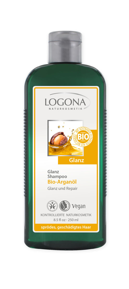 LOGONA Шампунь для Блеска с Био-Аргановым маслом 250 мл30211 LOGONA Шампунь для Блеска с Био-Аргановым маслом 250 мл30211Восстанавливает структуру волос. Благодаря уникальной комбинации масел арганы, абрикосовых косточек и семян сача инчи (масло арахиса инков), шампунь LOGONA не только бережно очищает волосы, но и обеспечивает интенсивное увлажнение и питание. Экстракт гранатовых косточек восстанавливает структуру волос, придает им блеск и наполняет жизненной силой. Аргинин способствует улучшению кровотока и общему оздоровлению волосяного покрова. Гиалуроновая кислота насыщает волосы дополнительной влагой и восстанавливает баланс кожи головы.