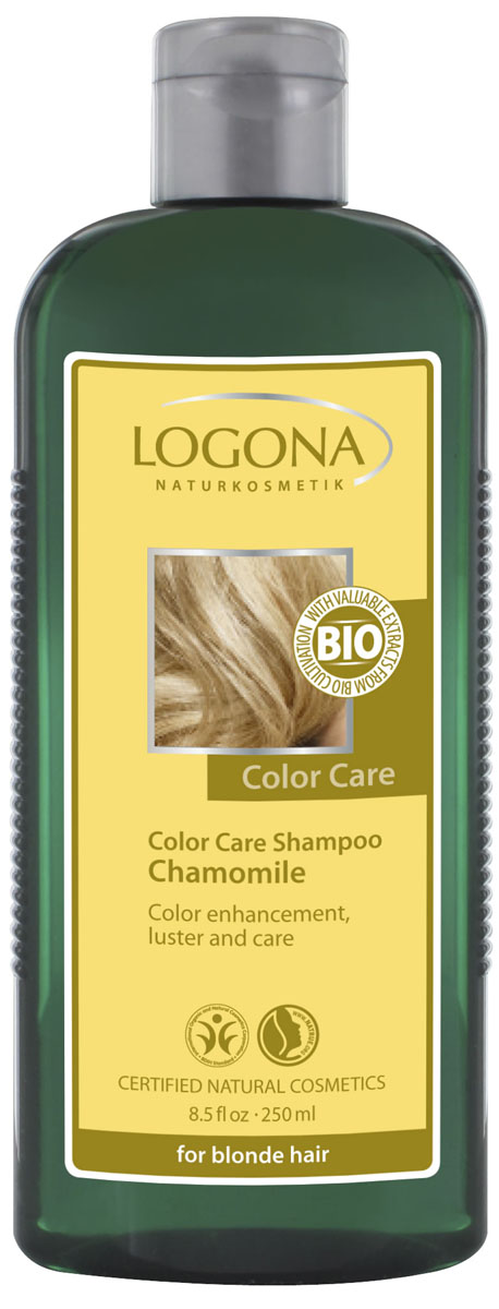 LOGONA Color Care Шампунь с Ромашкой 250 мл32163 LOGONA Color Care Шампунь с Ромашкой 250 мл32163Ежедневно ухаживает за светлыми волосами. Идеальное средство для ухода за светлыми волосами. Подойдет как натуральным блондинкам, так и тем, кто предпочитает окрашивать волосы при помощи натуральных красителей. Органические экстракты ромашки и календулы, входящие в состав шампуня, препятствуют вымыванию пигмента из структуры волос. Протеины шелка и экстракт пшеничных отрубей придают волосам упругость и гладкость. Благодаря особым мягким моющим веществам растительного происхождения, обеспечивающим волосам нежное очищение, шампунь подходит для ежедневного использования.