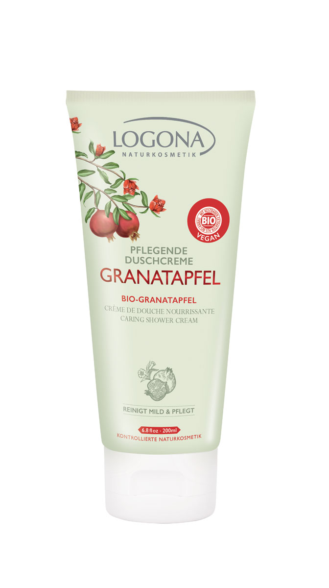 LOGONA Питательный крем для душа с Био-Гранатом 200 мл2464 LOGONA Питательный крем для душа с Био-Гранатом 200 мл2464Мягко очищает и ухаживает. Ухаживающий крем для душа с био-экстрактом граната, био-маслом гранатовых зерен и био-соком граната дела¬ет кожу нежной и бархатистой. Ценные тензиды сахара защищают чувствительную кожу от пересыхания, особенно мягко и тщательно очищая ее. Целебное органическое масло виноградных косточек активно увлажняет кожу. Насыщенный фруктовый аромат повышает настроение и балует все органы чувств.