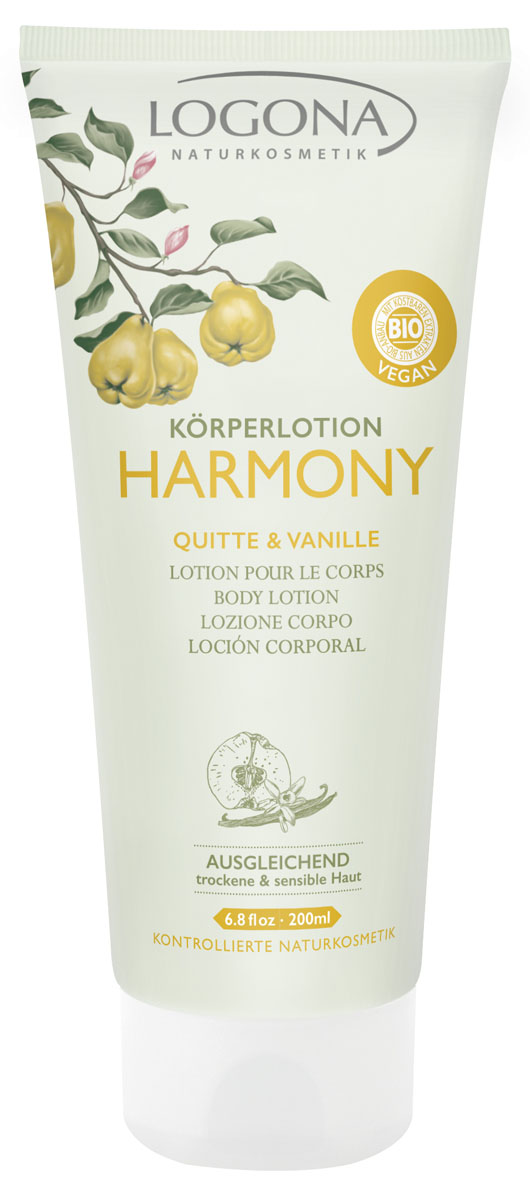 LOGONA HARMONY Лосьон для тела с Айвой и Ванилью 200 мл574 LOGONA HARMONY Лосьон для тела с Айвой и Ванилью 200 мл574Увлажняет и успокаивает. Сбалансированный лосьон для тела HARMONY идеально подходит для ежедневного ухода за сухой и чувствительной кожей. Питательный лосьон содержит экстракты айвы и ванили, придающие коже мягкость, упругость и эластичность. Регулярное применение лосьона помогает защитить кожу от сухости и шелушения. Экстракт ванили успокаивает и расслабляет, помогает погрузиться в состояние гармонии.
