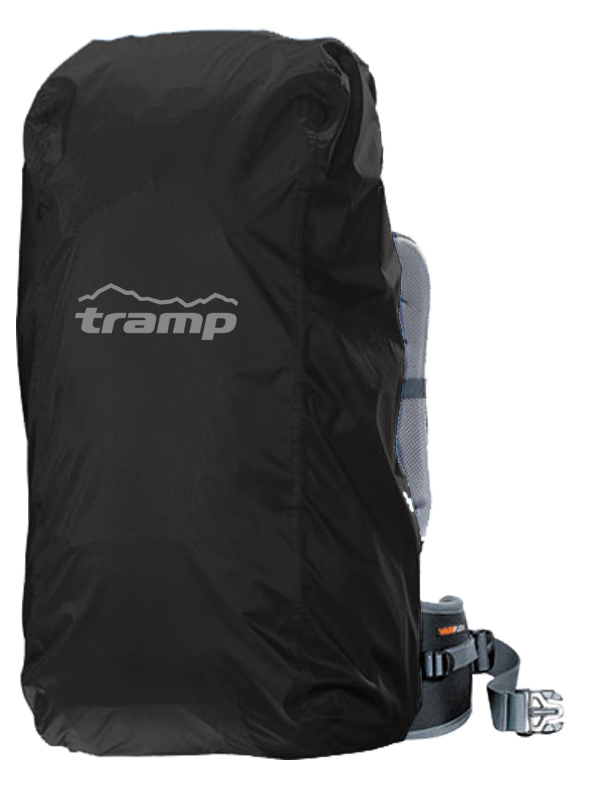 Накидка на рюкзак Tramp, цвет: черный. 30-60лTRP-018 Накидка на рюкзак Tramp, цвет: черный. 30-60лTRP-018Накидка от дождя на рюкзак р-р M (30-60l) Tramp черного цвета. Особенности: Размер: M - 78x37x28см для рюкзака 30-60л В сложенном виде: 13х18см Логотип из светоотражающей краски Упакована в тканевый мешочек Материал: Nylon PU