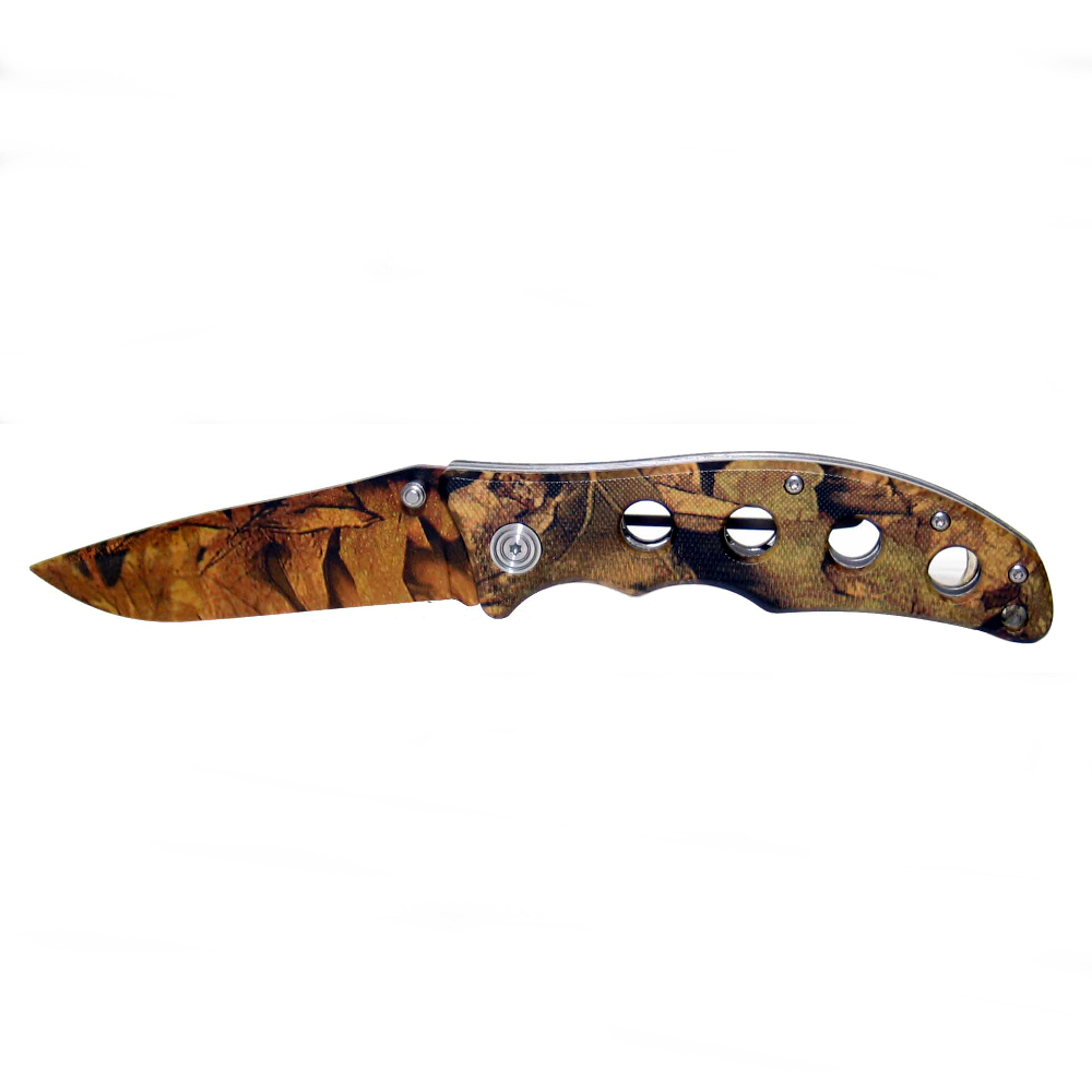 Нож Retki Camo, цвет: камуфляжный. 15091509 Нож Retki Camo, цвет: камуфляжный. 15091509Складной нож финской компании Retki в комплекте с нейлоновым чехлом с креплением на пояс. Лезвие ножа выполнено из камуфлированной высококачественной коррозийно-стойкой стали в камуфляжной расцветке. Также нож имеет прорезиненную рукоятку. Длина ножа в собранном виде: 120мм. Общая длина ножа: 202 мм. Длина клинка: 77.5 мм. Толщина обуха: 2,9 мм. Длина рукояти: 117 мм. Вес брутто: 170 гр. Выбирая эту продукцию, остались довольны сотни тысяч клиентов - любители походов и туризма, участники экспедиций и военные специалисты. Попробуйте, и вам понравится!