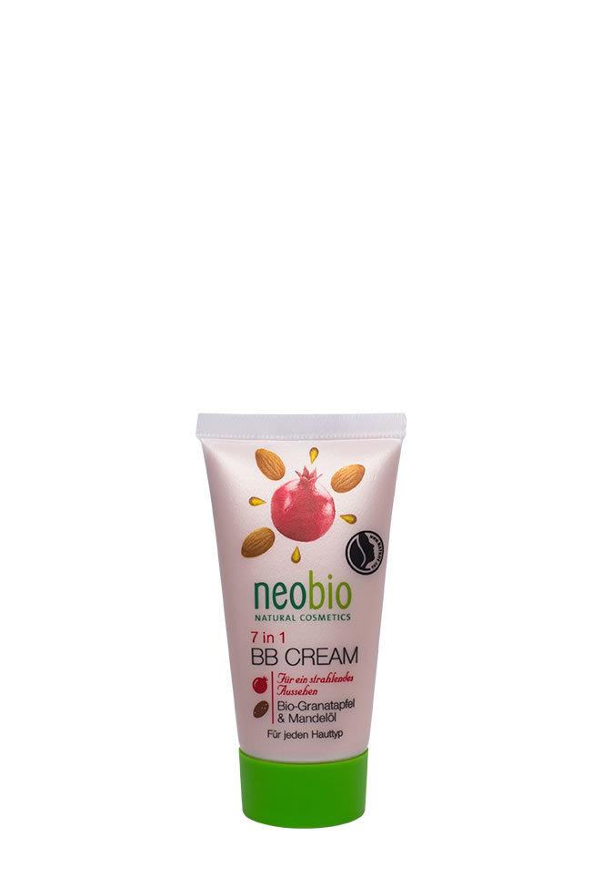 NEOBIO 7в1 ВВ - Крем для лица, 30 мл62386 NEOBIO 7в1 ВВ - Крем для лица, 30 мл62386NEOBIO 7 в 1 ВВ-крем. Формула 7 в 1 с био-гранатом и био-маслом миндаля Заменяет несколько средств для ухода за лицом. Уникальный органический BB-крем NEOBIO, одновременно справляющийся сразу с 7 проблемами кожи. оптически уменьшает мелкие морщины скрывает неровности кожи обеспечивает равномерный, сияющий цвет лица избавляет от жирного блеска, придавая матовый эффект активно увлажняет питает и защищает кожу SPF 6.