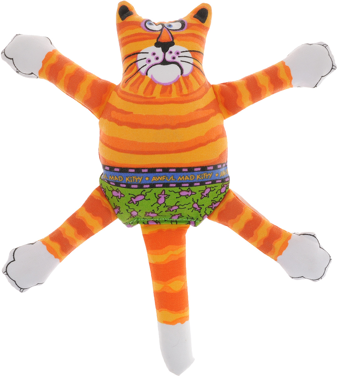 Игрушка для собак Fat Cat Кот-забияка, цвет: оранжевый, зеленый10747.оранж Игрушка для собак Fat Cat Кот-забияка, цвет: оранжевый, зеленый10747.оранжИгрушка Fat Cat Кот-забияка - это мечта каждой собаки, которая хочет потрепать кота и получить от этого удовольствие. Кот в свою очередь - не просто яркая игрушка с нахальной мордой, это забияка, который подразнит вашего любимца и даст сдачи во время игры, при тряске он машет лапами и шлепает ими собаку по голове. Внутри игрушки пищалка, срабатывающая при нажатии. Забавное времяпрепровождение вашему другу просто обеспечено! Подойдет для собак средних размеров.