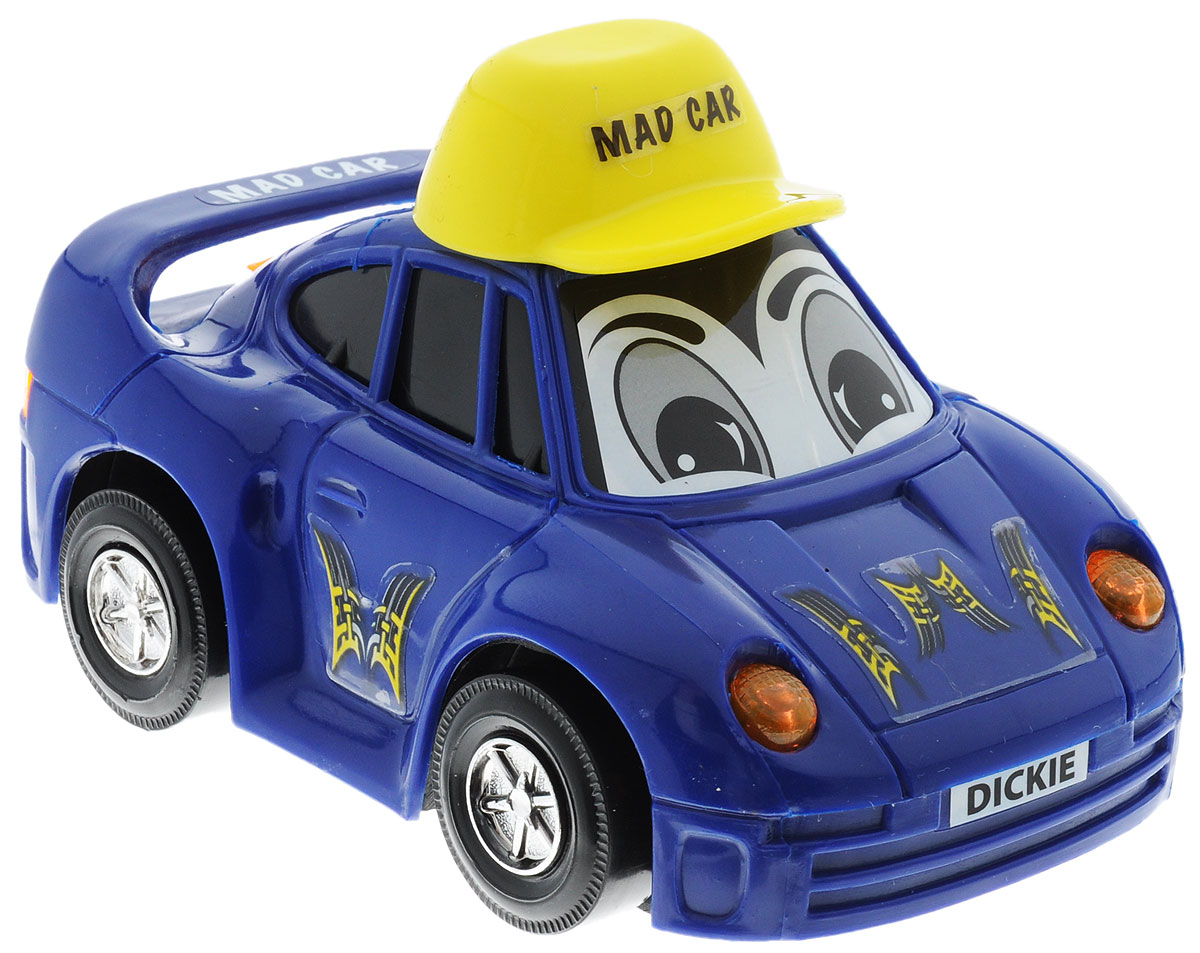 Dickie Toys Веселая машинка цвет синий3313007 Dickie Toys Веселая машинка цвет синий3313007Веселая машинка Dickie Toys непременно привлечет внимание малыша благодаря яркому дизайну. Лобовое стекло машинки оформлено наклейкой в виде глазок. Машина оснащена световыми эффектами. Игрушка выполнена из абсолютно безопасного высококачественного пластика. С такой машинкой ребенок может играть как дома, так и на улице. Игра с машинкой помогает развивать мелкую моторику, цветовое восприятие, координацию движений, а также является хорошим средством для развлечения ребенка. Для работы машинки необходимо купить 2 батарейки типа АА (не входят в комплект).