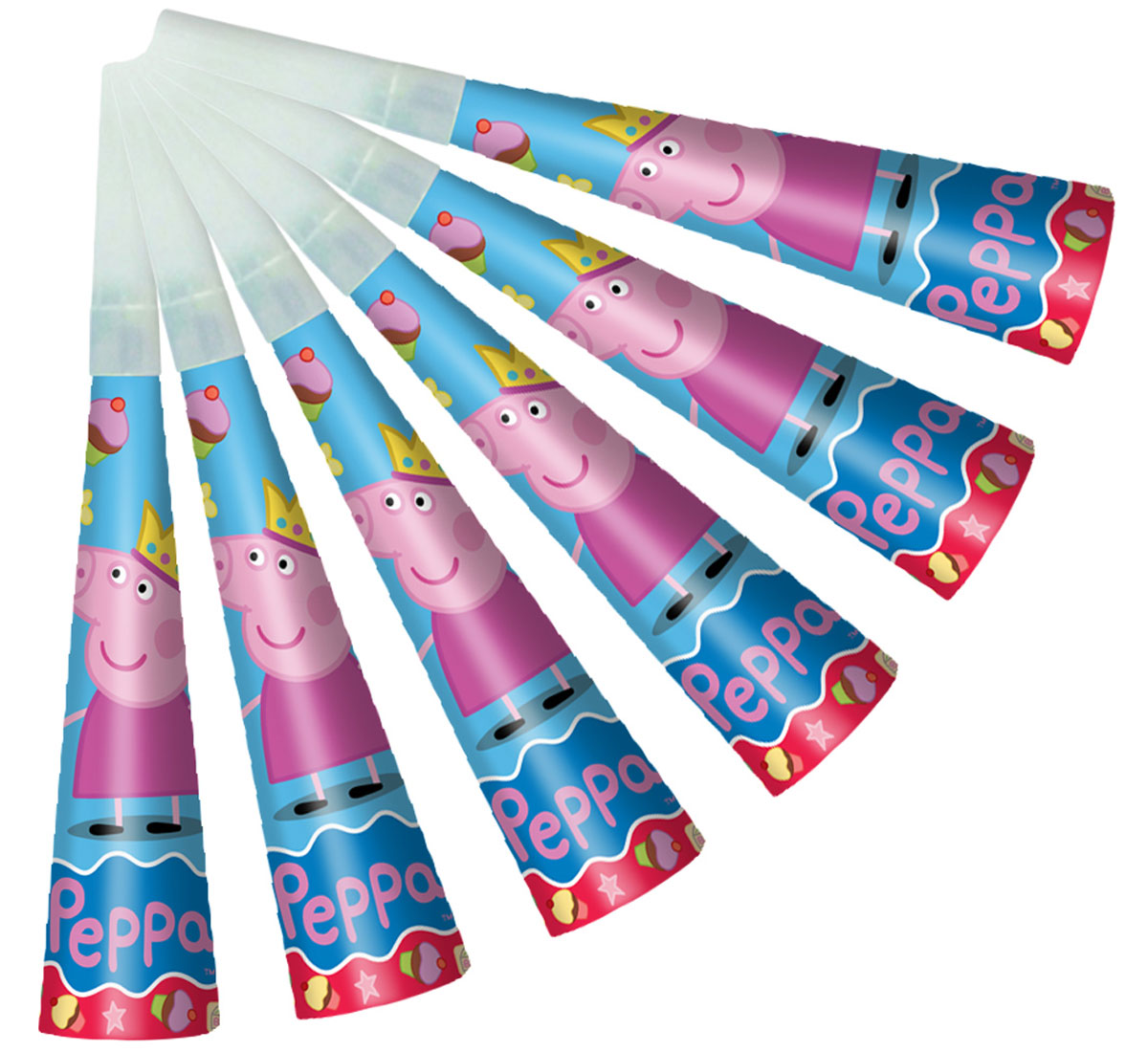 Peppa Pig Дудочка Пеппа-принцесса 6 шт28557 Peppa Pig Дудочка Пеппа-принцесса 6 шт28557Забавные дудочки Пеппа-принцесса ТМ Свинка Пеппа развеселят ребятишек, помогут устроить множество интересных игр и конкурсов и будут активно способствовать развитию их дыхательной системы, что очень полезно для здоровья. В наборе 6 бумажных дудочек, декорированных ярким принтом. Вы также можете выбрать другие товары из данной серии: стаканы, тарелки, салфетки, язычки, колпаки, подарочный набор посуды, приглашение в конверте, скатерть, тиары, хлопушки и другие товары.