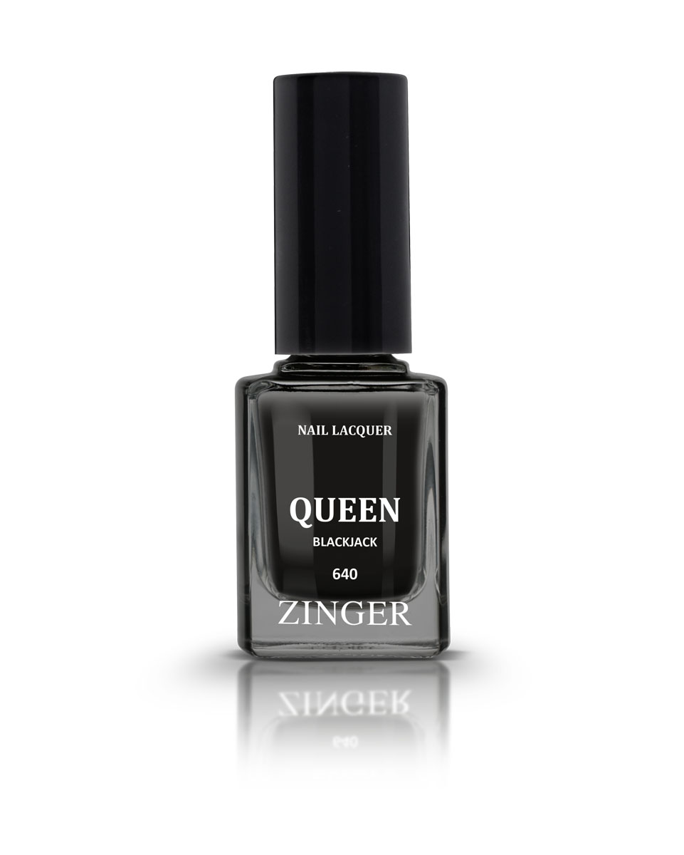 Zinger Лак для ногтей QUEEN BLACKJACK 640, 12 мл78203 Zinger Лак для ногтей QUEEN BLACKJACK 640, 12 мл7820360 трендовых оттенков для новой коллекции лака для ногтей Zinger 2016 произведены во Франции по экспертной технологии, которая обеспечивает прочное покрытие и одновременно заботится о здоровье ногтей, сохраняя их природную красоту. Новая формула лака Gel-technology 3-го поколения свободна от парабенов, толуола, ДБП, исключено использование камфоры и формальдегидной смолы. Для дополнительной защиты ногтей, в новой 5free формуле лаков Zinger появились UV-фильтры. Лак теперь наносится легко и быстро, абсолютно ровным слоем, благодаря новой профессиональной кисточке из 222 волосков. Лак держится намного дольше и высыхает после нанесения в течение нескольких минут. Сырье для производства лаков и конечный продукт –лаки Zinger не тестируются на животных. Фактура глянцевая