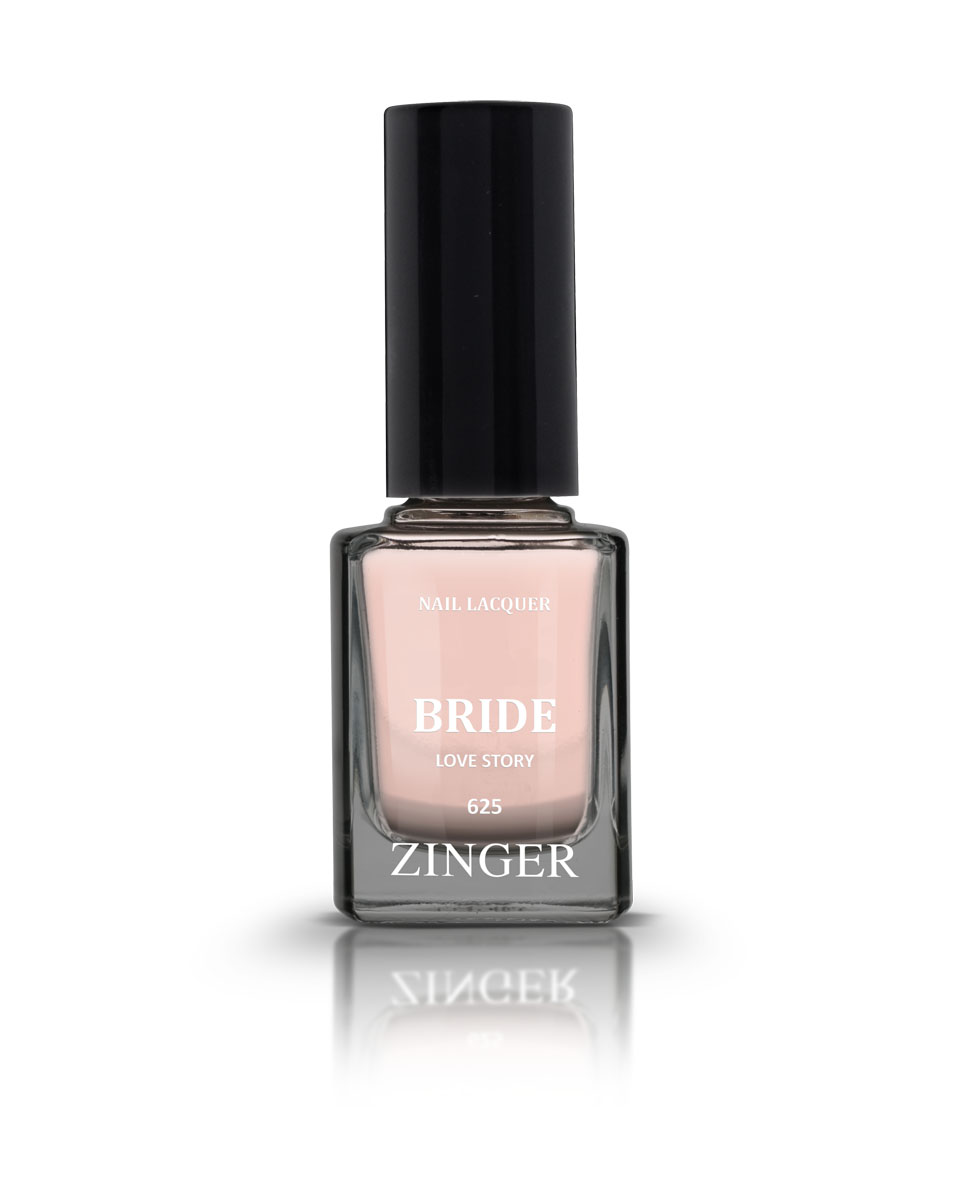 Zinger Лак для ногтей BRIDE LOVE STORY 625, 12 мл78115 Zinger Лак для ногтей BRIDE LOVE STORY 625, 12 мл7811560 трендовых оттенков для новой коллекции лака для ногтей Zinger 2016 произведены во Франции по экспертной технологии, которая обеспечивает прочное покрытие и одновременно заботится о здоровье ногтей, сохраняя их природную красоту. Новая формула лака Gel-technology 3-го поколения свободна от парабенов, толуола, ДБП, исключено использование камфоры и формальдегидной смолы. Для дополнительной защиты ногтей, в новой 5free формуле лаков Zinger появились UV-фильтры. Лак теперь наносится легко и быстро, абсолютно ровным слоем, благодаря новой профессиональной кисточке из 222 волосков. Лак держится намного дольше и высыхает после нанесения в течение нескольких минут. Сырье для производства лаков и конечный продукт –лаки Zinger не тестируются на животных. Фактура глянцевая