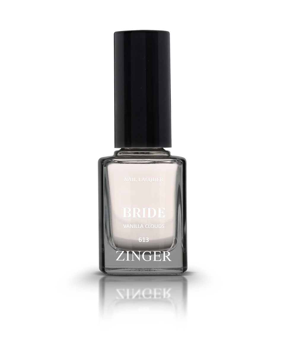 Zinger Лак для ногтей BRIDE VANILLA CLOUDS 613, 12 мл78209 Zinger Лак для ногтей BRIDE VANILLA CLOUDS 613, 12 мл7820960 трендовых оттенков для новой коллекции лака для ногтей Zinger 2016 произведены во Франции по экспертной технологии, которая обеспечивает прочное покрытие и одновременно заботится о здоровье ногтей, сохраняя их природную красоту. Новая формула лака Gel-technology 3-го поколения свободна от парабенов, толуола, ДБП, исключено использование камфоры и формальдегидной смолы. Для дополнительной защиты ногтей, в новой 5free формуле лаков Zinger появились UV-фильтры. Лак теперь наносится легко и быстро, абсолютно ровным слоем, благодаря новой профессиональной кисточке из 222 волосков. Лак держится намного дольше и высыхает после нанесения в течение нескольких минут. Сырье для производства лаков и конечный продукт –лаки Zinger не тестируются на животных. Фактура глянцевая