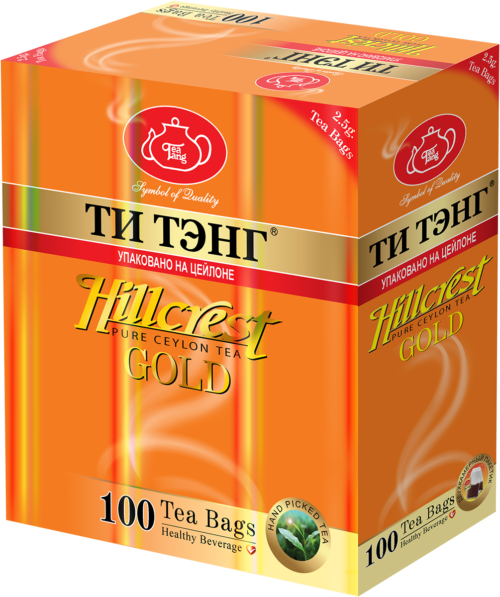 Tea Tang Гребень холма Золотой черный чай в пакетиках, 100 шт201108 Tea Tang Гребень холма Золотой черный чай в пакетиках, 100 шт201108Высокогорный черный чай Tea Tang Гребень холма Золотой - это по-настоящему крепкий, классический напиток, вкусный и ароматный, с ярким настоем красноватого оттенка. Попробовав его, вы откроете лучшее в традиционном черном цейлонском чае. Этот сорт - золото чайных сортов Цейлона!