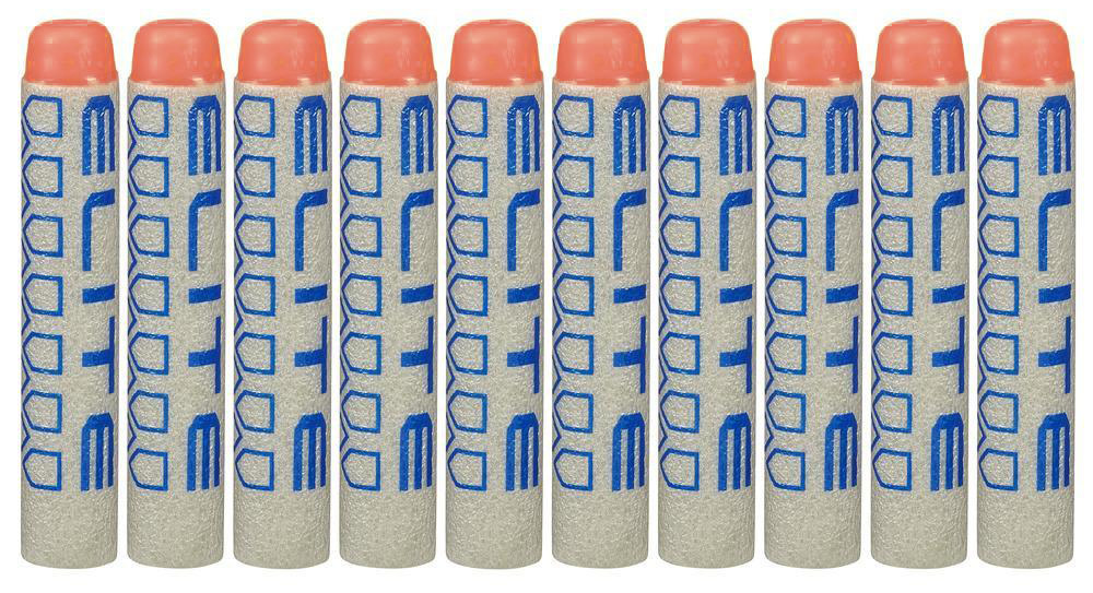 Nerf Набор стрел N-Strike Elite цвет серый 10 штВ5571_В6458 Nerf Набор стрел N-Strike Elite цвет серый 10 штВ5571_В6458Набор стрел Nerf N-Strike Elite включает в себя 10 стрел, которые подходят к любому бластеру серии N-Strike Elite. Стрелы выполнены из поролона и пластика и абсолютно безопасны для детей. Стрелы прочно держатся в барабанах бластеров и не выпадают во время игры. Такой дополнительный комплект стрел идеально подойдет для игр на свежем воздухе и расширит возможности юных снайперов!