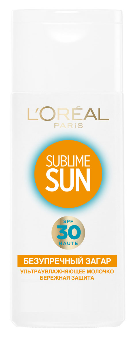 LOreal Paris Солнцезащитное молочко для тела Sublime Sun, Безупречный загар, ультраувлажняющее, SPF 30, 200 млA6978313 LOreal Paris Солнцезащитное молочко для тела Sublime Sun, Безупречный загар, ультраувлажняющее, SPF 30, 200 млA6978313Ультраувлажняющее молочко LOreal Paris Sublime Sun. Безупречный загар со степенью защиты SPF 30 бережно защищает и питает кожу. Протестировано под дерматологическим контролем. Формула ультраувлажняющего молочка сочетает в себе комплекс защищающих и ухаживающих компонентов: Усиленная защита: система фильтров Mexoryl и комплекс витаминов и антиоксидантов защищают от негативного воздействия солнца на кожу, в том числе от солнечных ожогов, и предотвращает старение кожи, вызванное солнцем. Интенсивное увлажнение: формула, обогащенная комплексом Pro-Hydryl, сохраняет кожу увлажненной и упругой. Легкая свежая текстура: нелипкая текстура мгновенно впитывается, не оставляя ощущения жирности на коже.