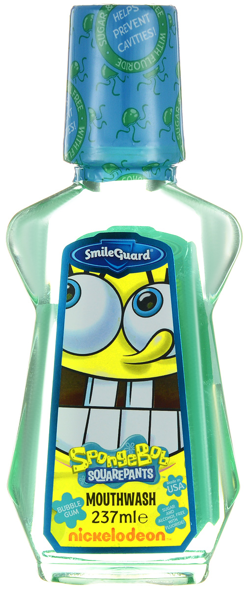 SpongeBob Ополаскиватель для полости рта 237 млSB-2 SpongeBob Ополаскиватель для полости рта 237 млSB-2Ополаскиватель для полости рта SpongeBob с 0,05% флюоридом предназначен для ежедневного использования. Ополаскиватель со вкусом Bubble Gum оказывает профилактическое противокариесное действие, замедляет образование зубного камня, предупреждает возникновение пародонтита и освежает дыхание. Не содержит спирт и сахар.