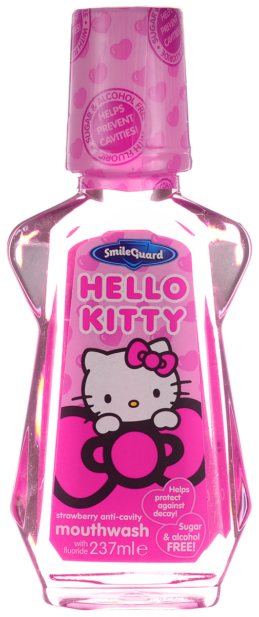 Hello Kitty Ополаскиватель для полости рта 237 млHK-2 Hello Kitty Ополаскиватель для полости рта 237 млHK-2Ополаскиватель для полости рта Hello Kitty с 0,05% флюоридом предназначен для ежедневного использования. Ополаскиватель со вкусом Bubble Gum оказывает профилактическое противокариесное действие, замедляет образование зубного камня, предупреждает возникновение пародонтита и освежает дыхание. Не содержит спирт и сахар.