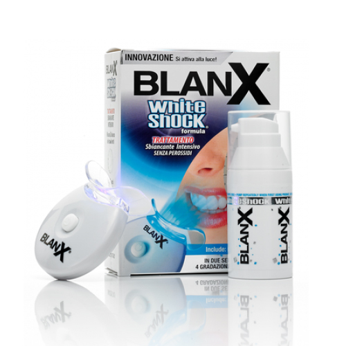 Blanx Отбеливающий уход + световой активатор Blanx whith shock treatment + Led BiteGA1014600, GA10146 Blanx Отбеливающий уход + световой активатор Blanx whith shock treatment + Led BiteGA1014600, GA10146Уникальное средство интенсивного отбеливание на основе ActiluX® без пероксида, Средство Blanx White Shock и Blanx LEDBite могут использоваться ежедневно вместо обычной зубной пасты. Мгновенно заметный результат после первого применения. Захватывает всю область зубов.